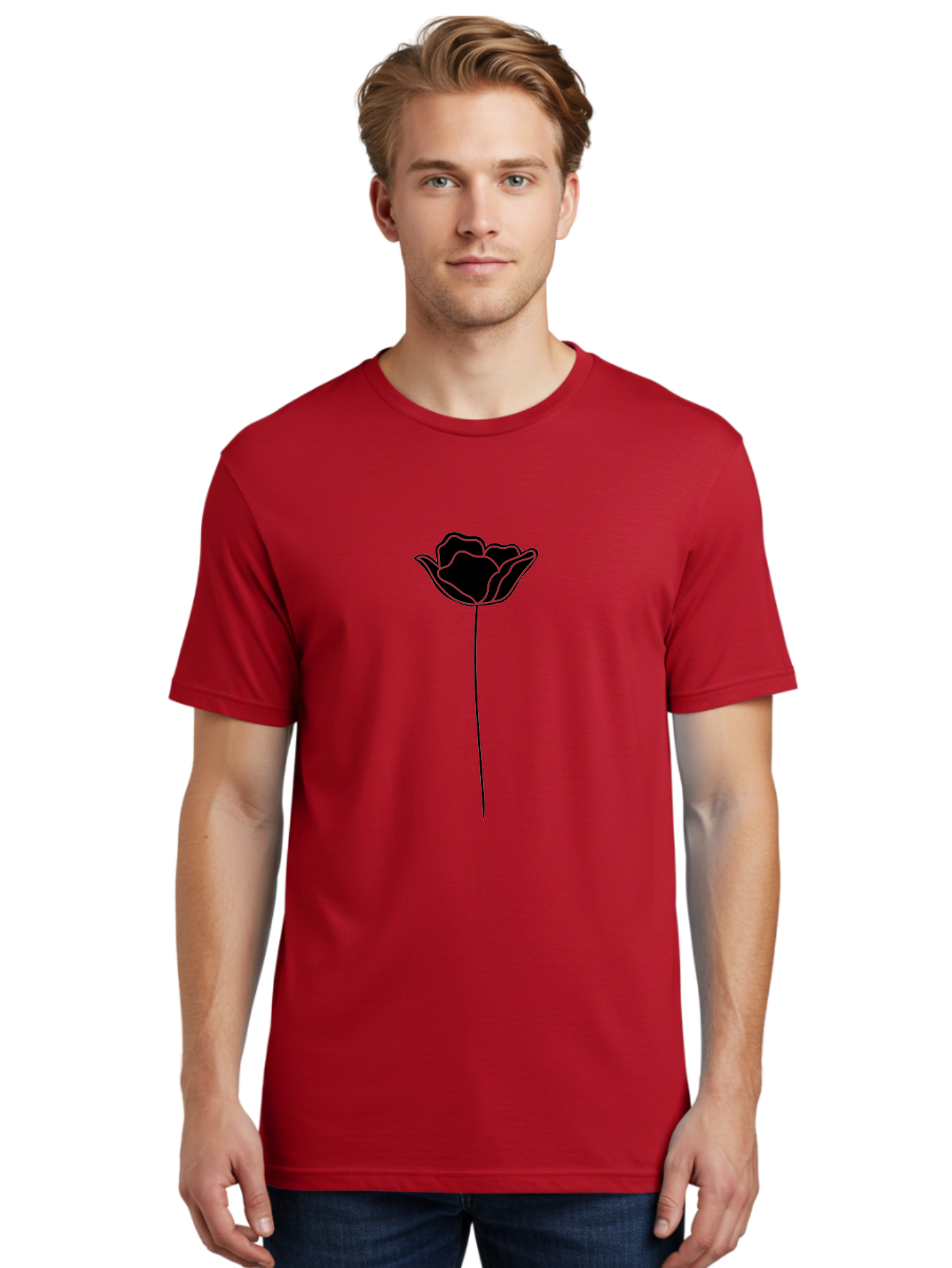 Rose Men'S Graphic Tee, 100% Cotton, Comfortable Casual Summer Wear, Machine Washable, Black Rose, Minimalist Design, Simple Illustration, Flower Symbol, Elegant Graphics, Modern Art, Rose Silhouette, Floral Icon Aac235 22