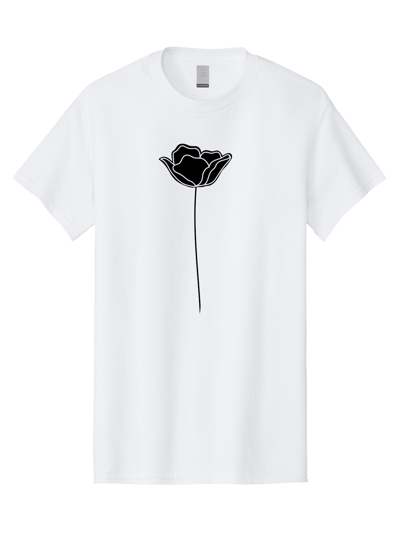 Rose Men'S Graphic Tee, 100% Cotton, Comfortable Casual Summer Wear, Machine Washable, Black Rose, Minimalist Design, Simple Illustration, Flower Symbol, Elegant Graphics, Modern Art, Rose Silhouette, Floral Icon Aac235 3