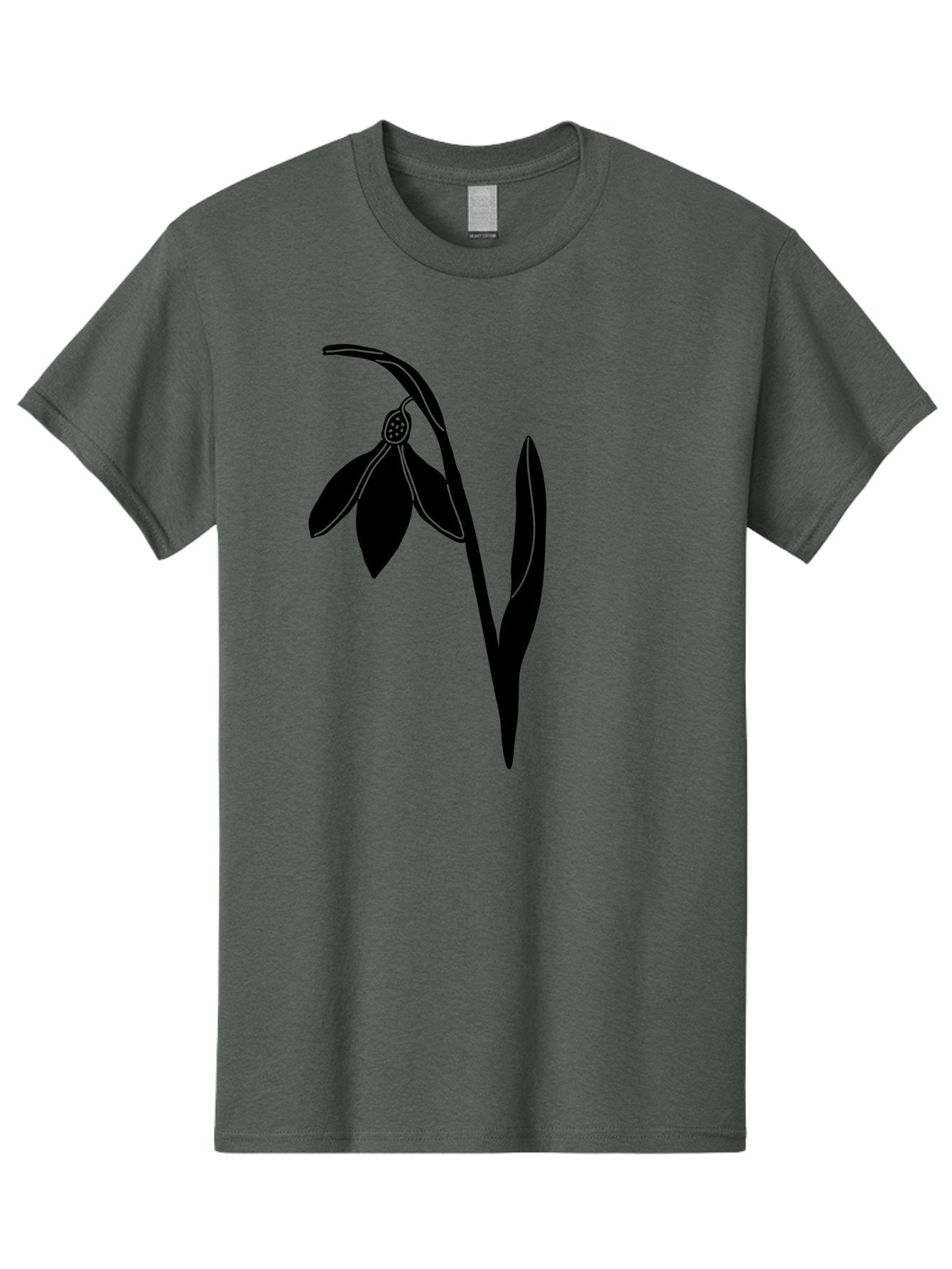 Snowdrop-1 Men'S Graphic Tee, 100% Cotton, Comfortable Casual Summer Wear, Machine Washable, Snowdrop Flower, Floral Illustration, Botanical Art, Simple Design, Elegant Lines, Delicate Petals, Minimalist Style, Symbolic Flower, Winter Blooms Aac236 9