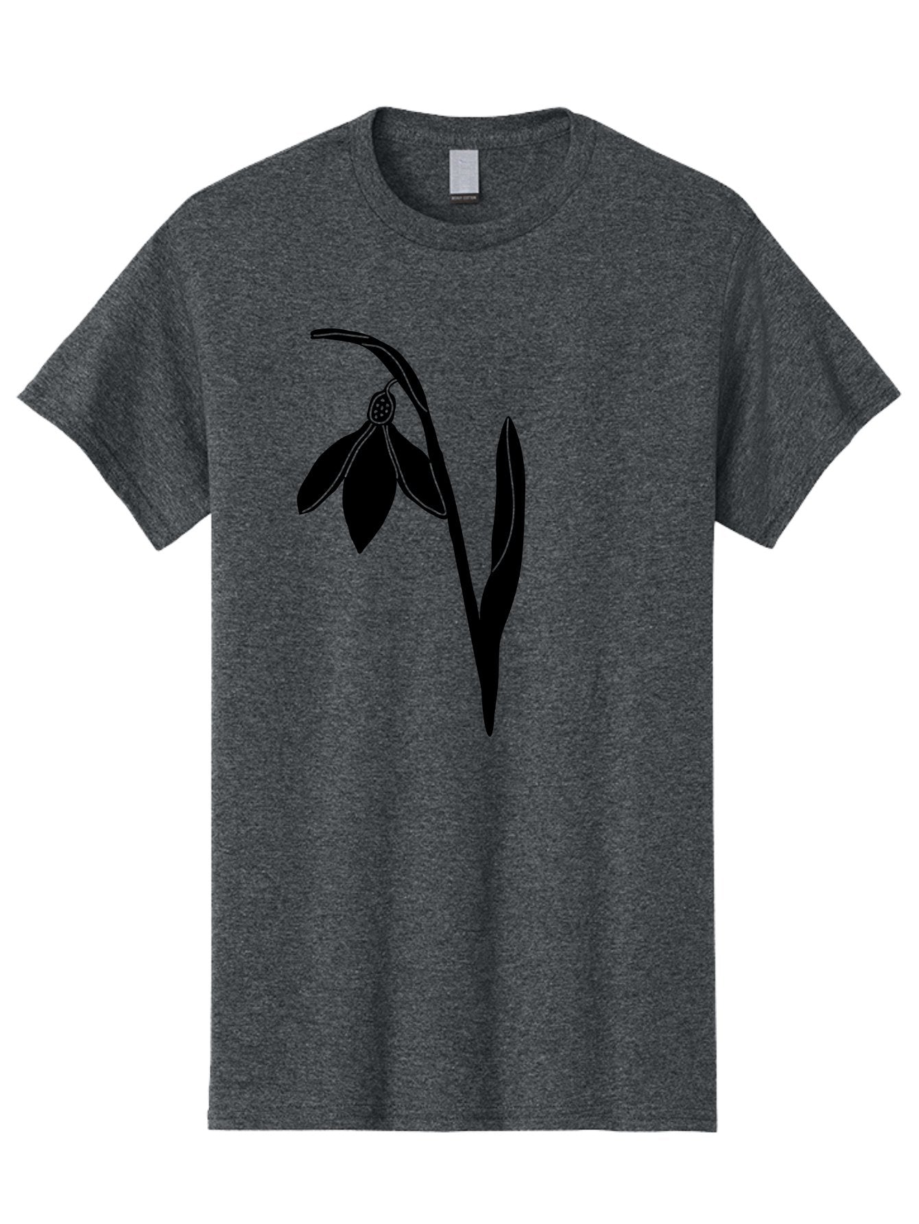 Snowdrop-1 Men'S Graphic Tee, 100% Cotton, Comfortable Casual Summer Wear, Machine Washable, Snowdrop Flower, Floral Illustration, Botanical Art, Simple Design, Elegant Lines, Delicate Petals, Minimalist Style, Symbolic Flower, Winter Blooms Aac236 6