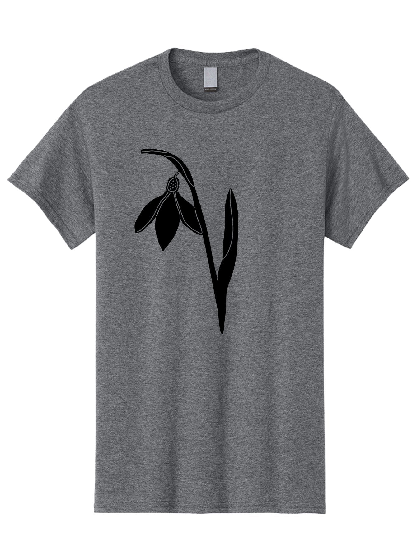Snowdrop-1 Men'S Graphic Tee, 100% Cotton, Comfortable Casual Summer Wear, Machine Washable, Snowdrop Flower, Floral Illustration, Botanical Art, Simple Design, Elegant Lines, Delicate Petals, Minimalist Style, Symbolic Flower, Winter Blooms Aac236 14