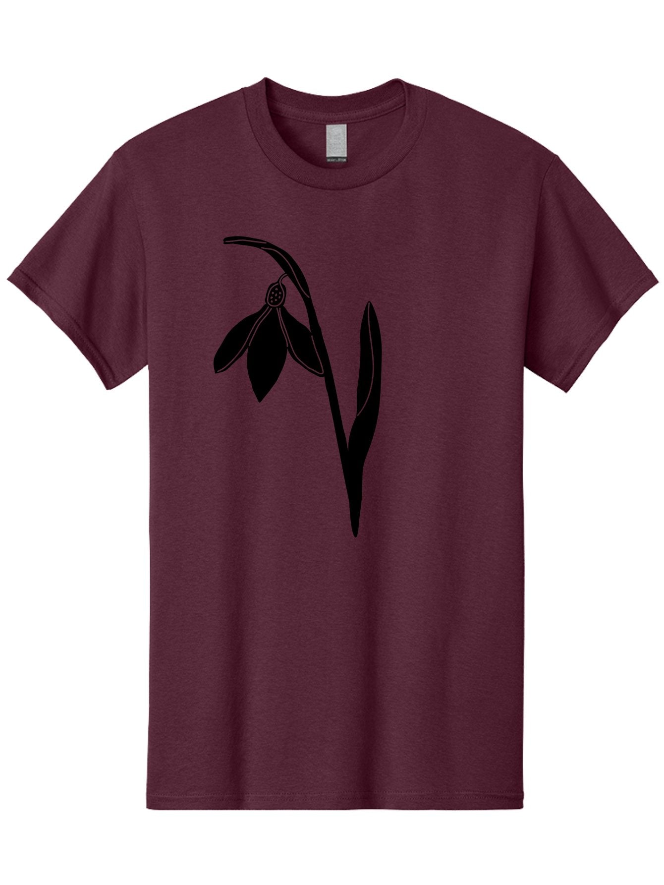 Snowdrop-1 Men'S Graphic Tee, 100% Cotton, Comfortable Casual Summer Wear, Machine Washable, Snowdrop Flower, Floral Illustration, Botanical Art, Simple Design, Elegant Lines, Delicate Petals, Minimalist Style, Symbolic Flower, Winter Blooms Aac236 13