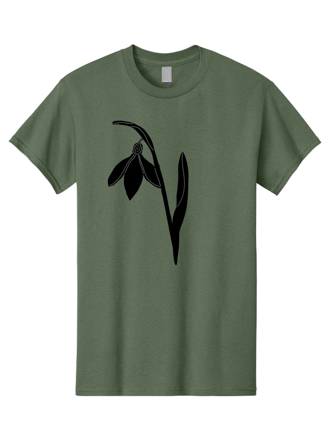 Snowdrop-1 Men'S Graphic Tee, 100% Cotton, Comfortable Casual Summer Wear, Machine Washable, Snowdrop Flower, Floral Illustration, Botanical Art, Simple Design, Elegant Lines, Delicate Petals, Minimalist Style, Symbolic Flower, Winter Blooms Aac236 11