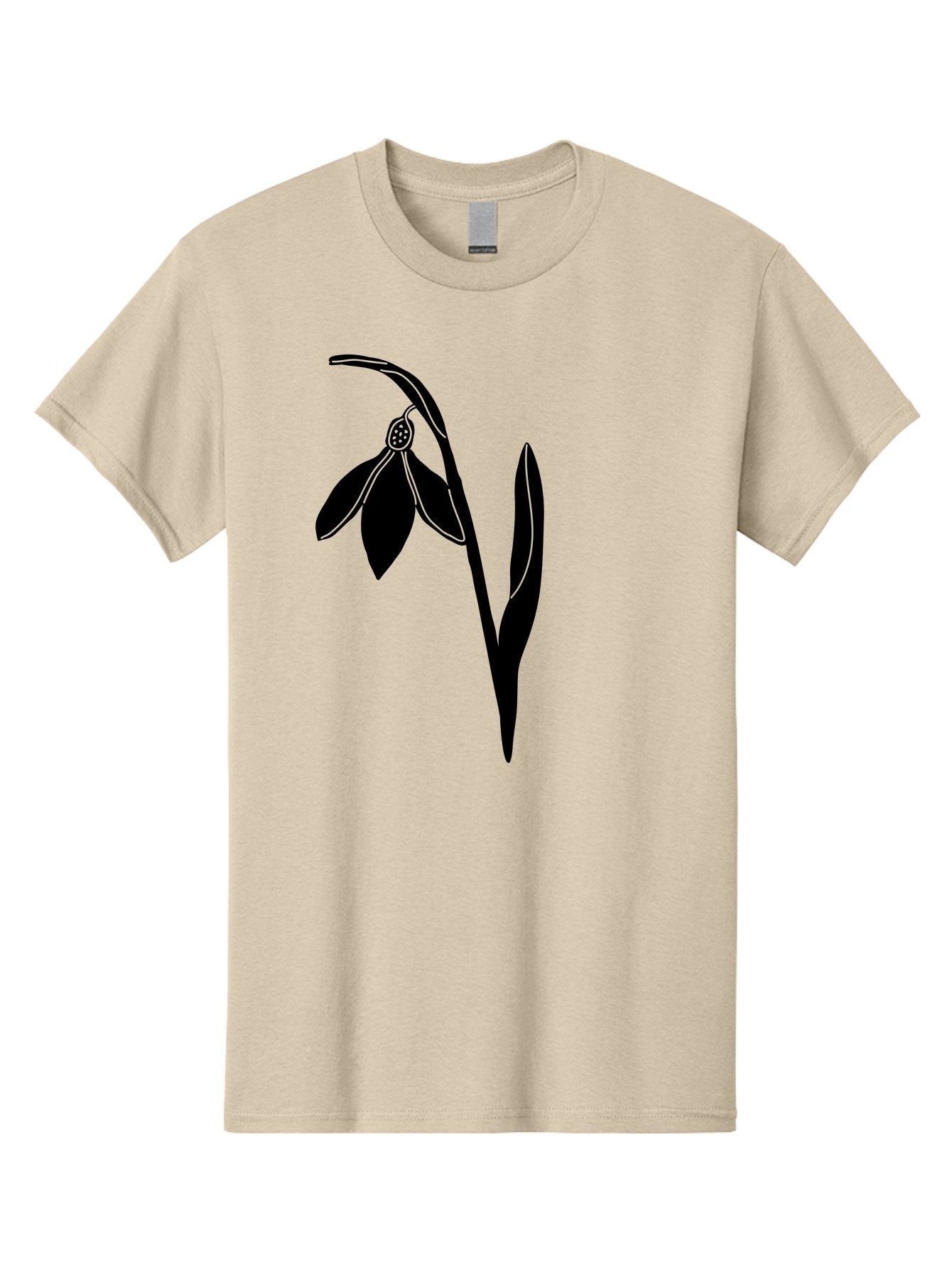 Snowdrop-1 Men'S Graphic Tee, 100% Cotton, Comfortable Casual Summer Wear, Machine Washable, Snowdrop Flower, Floral Illustration, Botanical Art, Simple Design, Elegant Lines, Delicate Petals, Minimalist Style, Symbolic Flower, Winter Blooms Aac236 7