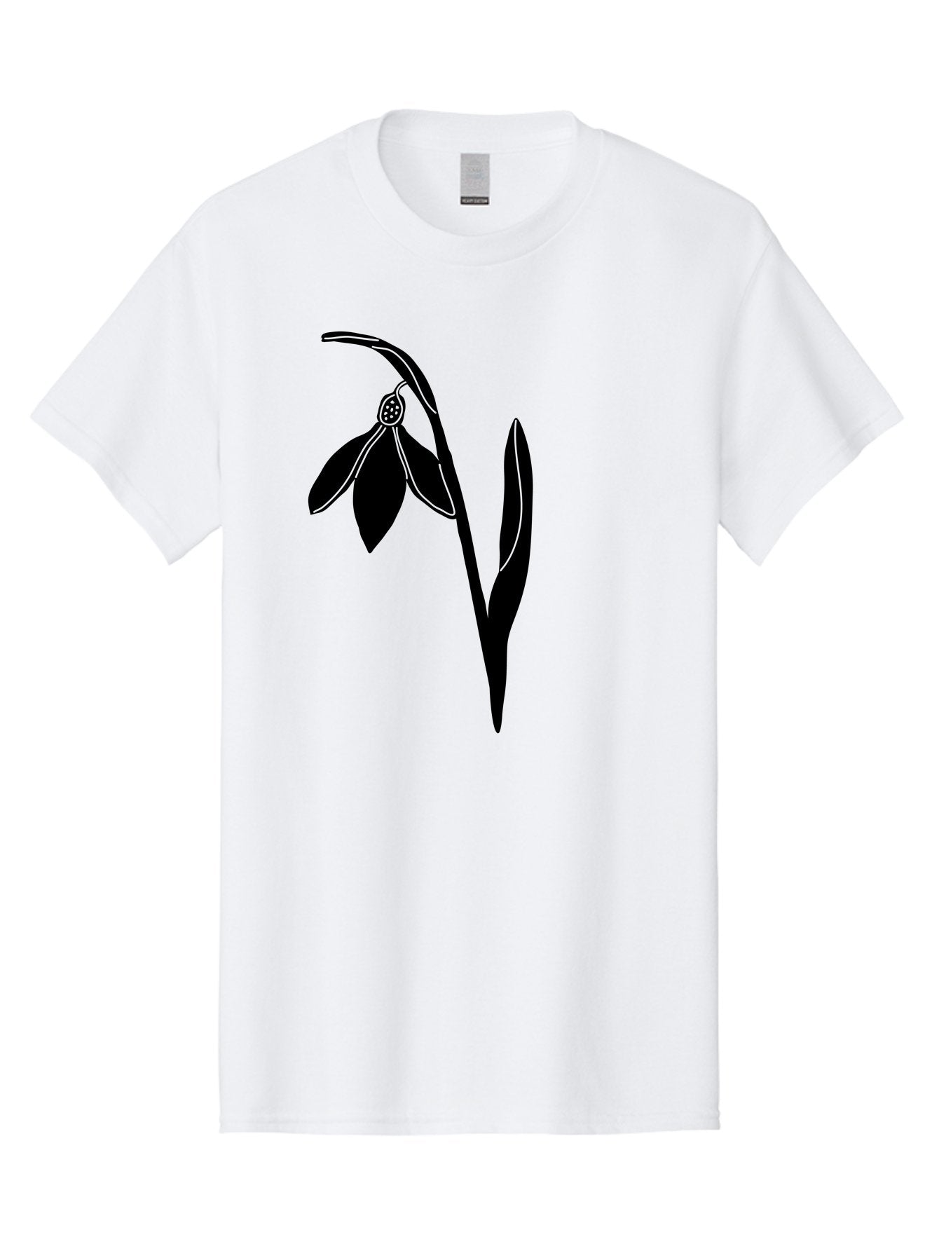 Snowdrop-1 Men'S Graphic Tee, 100% Cotton, Comfortable Casual Summer Wear, Machine Washable, Snowdrop Flower, Floral Illustration, Botanical Art, Simple Design, Elegant Lines, Delicate Petals, Minimalist Style, Symbolic Flower, Winter Blooms Aac236 8