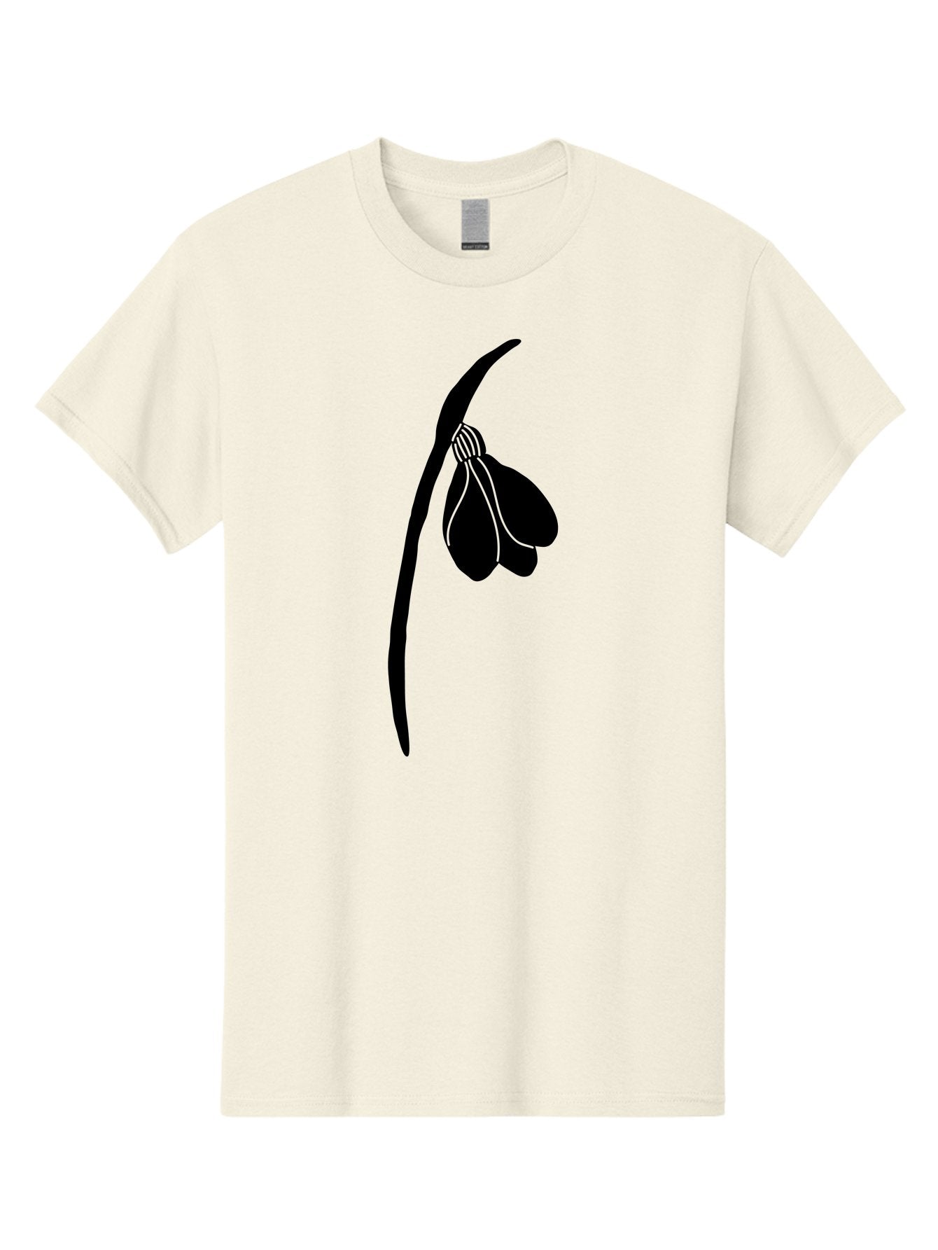 Snowdrop-Silhouette Men'S Graphic Tee, 100% Cotton, Comfortable Casual Summer Wear, Machine Washable, Snowdrop Flower, Minimalist Design, Simple Elegance, Black Silhouette, Floral Motif, Delicate Features, Subtle Lines, Flower Illustration Aac237 10
