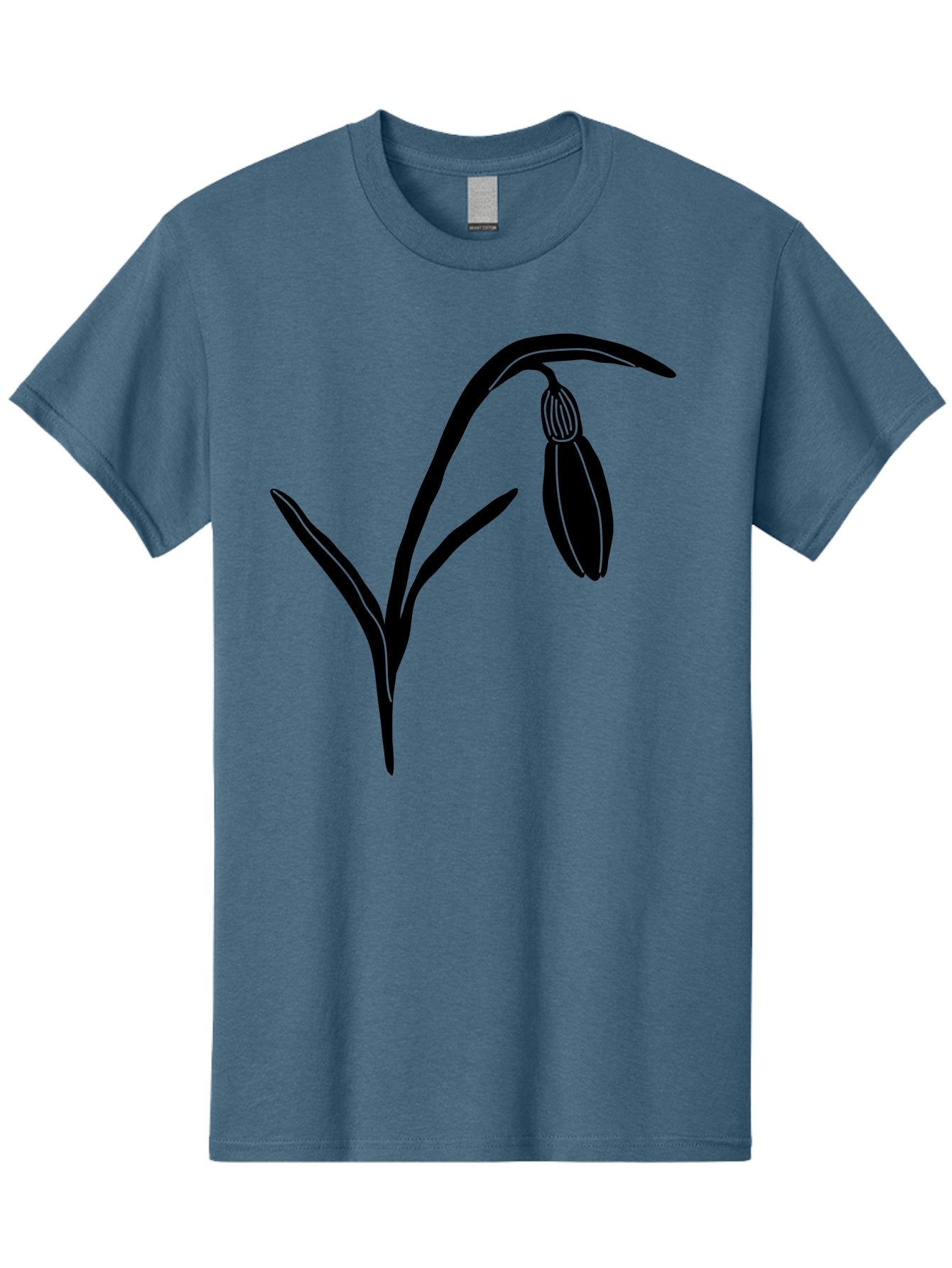 Snowdrop Men'S Graphic Tee, 100% Cotton, Comfortable Casual Summer Wear, Machine Washable, Snowdrop Flower, Minimalist Design, Simple Graphics, Black Silhouette, Floral Illustration, Spring Flowers, Botanical Art, Elegant Lines Aac238 13