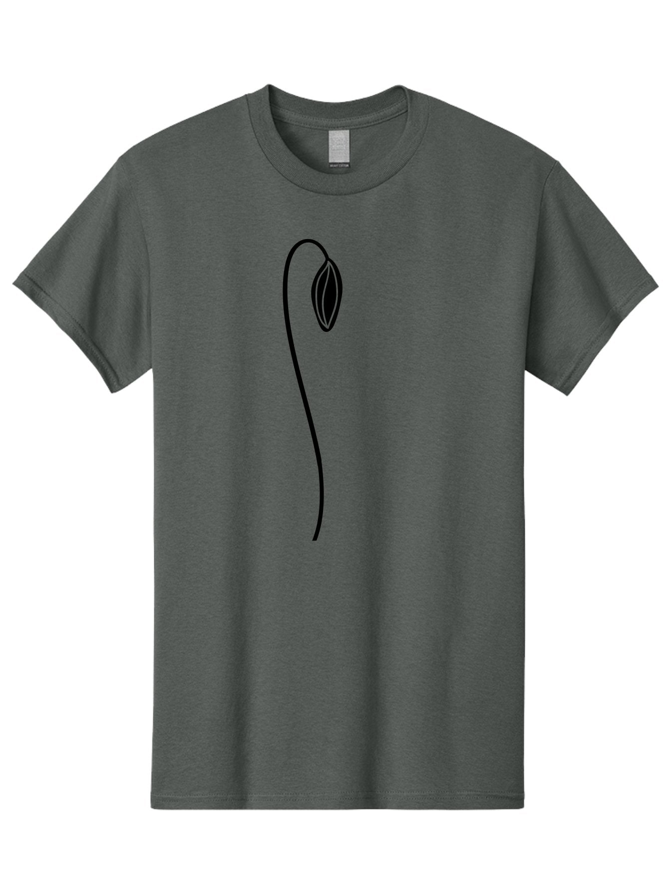 Sprouting-Seed Men'S Graphic Tee, 100% Cotton, Comfortable Casual Summer Wear, Machine Washable, Sprouting Seed, Minimalist Design, Simple Illustration, Seedling Growth, Germination Process, Black Outline, Elegant Simplicity, Modern Art Aac240 7