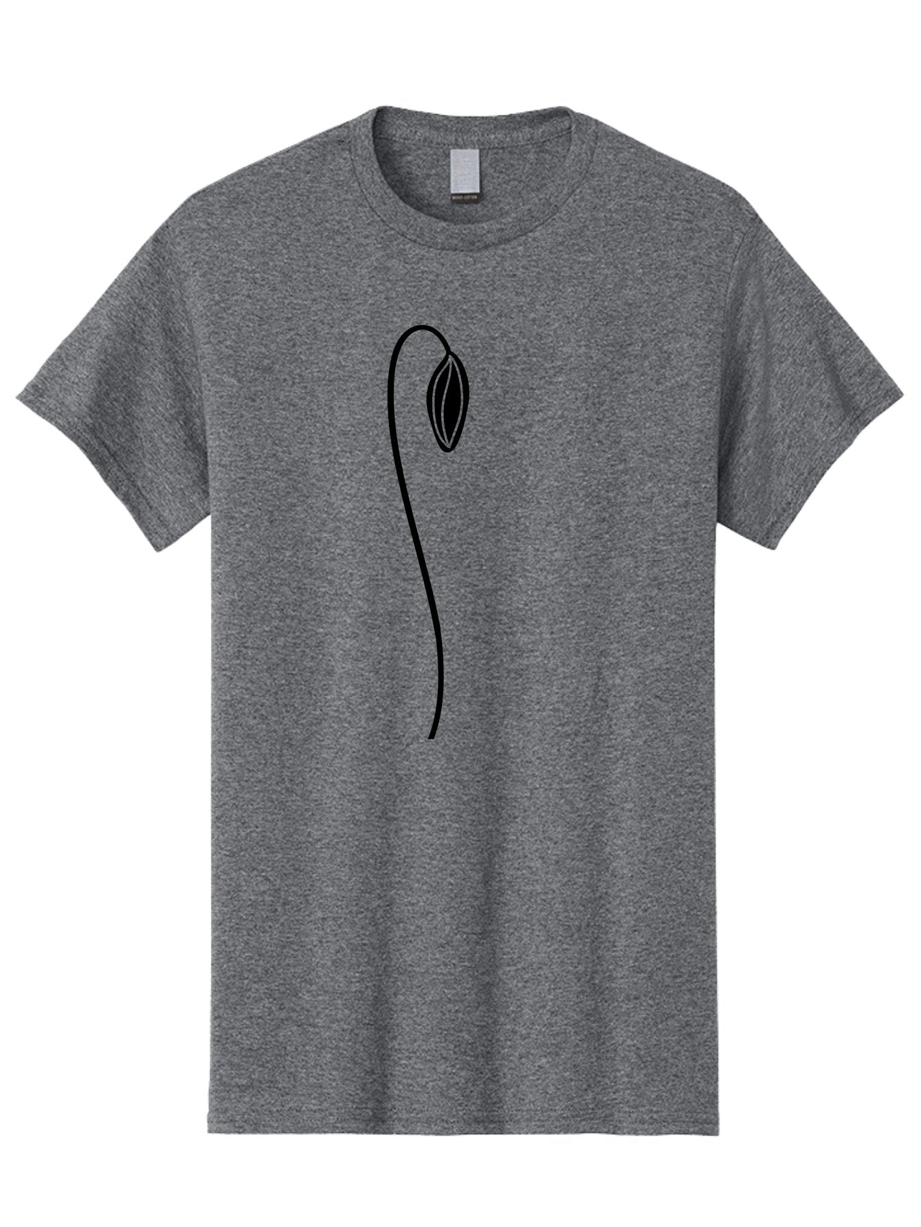 Sprouting-Seed Men'S Graphic Tee, 100% Cotton, Comfortable Casual Summer Wear, Machine Washable, Sprouting Seed, Minimalist Design, Simple Illustration, Seedling Growth, Germination Process, Black Outline, Elegant Simplicity, Modern Art Aac240 13