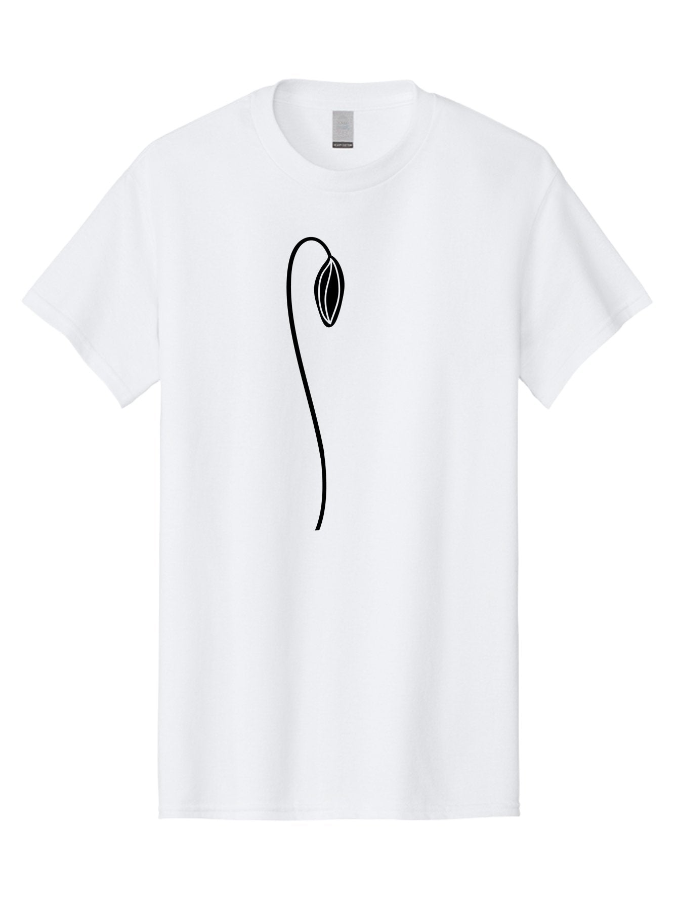 Sprouting-Seed Men'S Graphic Tee, 100% Cotton, Comfortable Casual Summer Wear, Machine Washable, Sprouting Seed, Minimalist Design, Simple Illustration, Seedling Growth, Germination Process, Black Outline, Elegant Simplicity, Modern Art Aac240 9