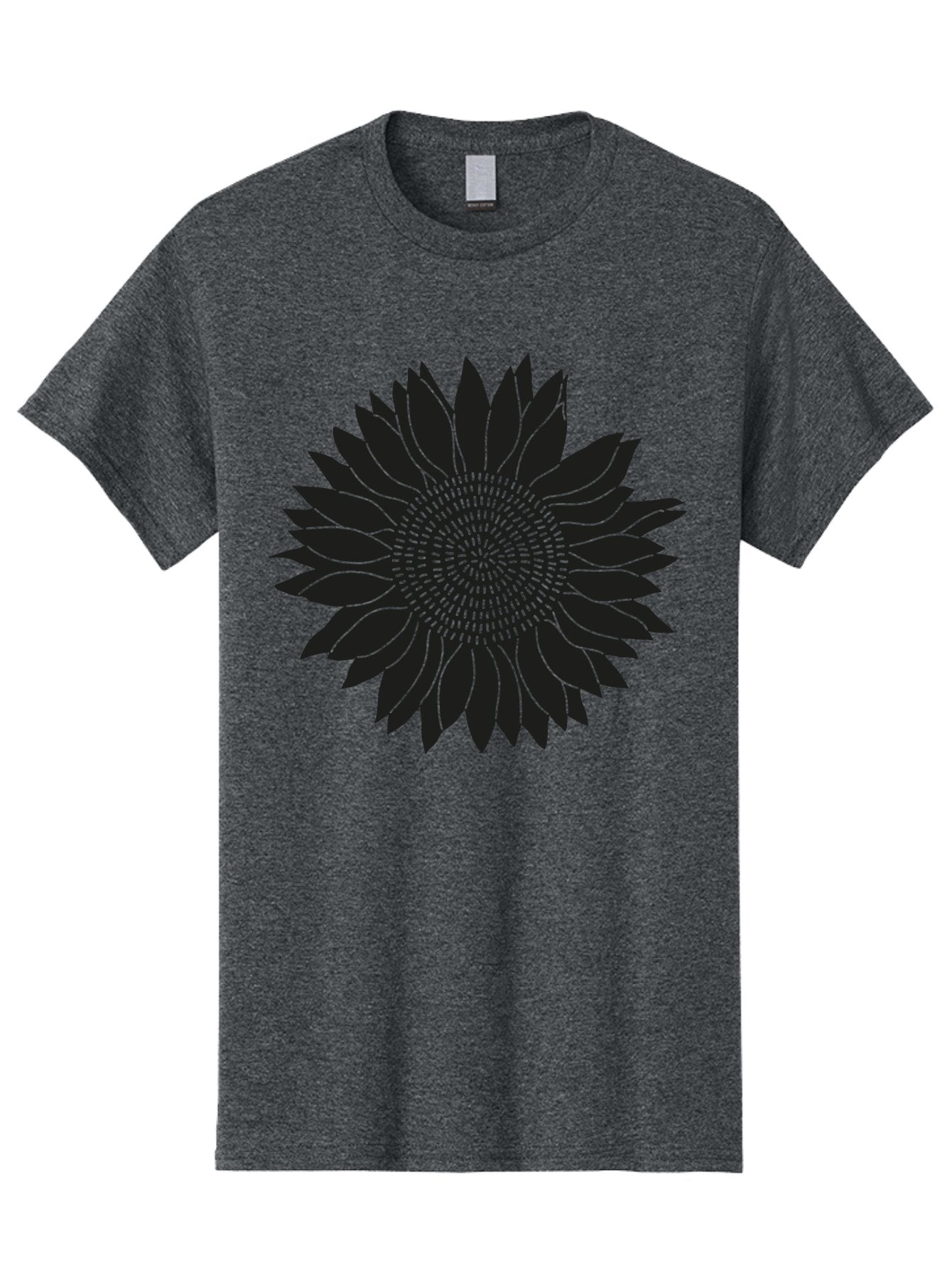 Sunflower-Silhouette Men'S Graphic Tee, 100% Cotton, Comfortable Casual Summer Wear, Machine Washable, Sunflower Graphic, Floral Design, Black And Green, Flower Silhouette, Neon Outline, Nature Inspired Art, Botanical Illustration Aac241 14