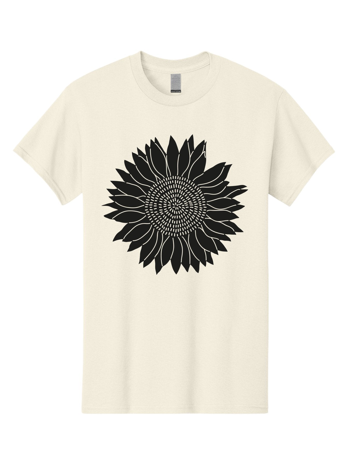 Sunflower-Silhouette Men'S Graphic Tee, 100% Cotton, Comfortable Casual Summer Wear, Machine Washable, Sunflower Graphic, Floral Design, Black And Green, Flower Silhouette, Neon Outline, Nature Inspired Art, Botanical Illustration Aac241 8