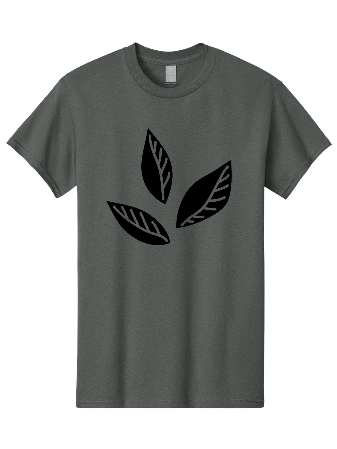 Three-Leaves Men'S Graphic Tee, 100% Cotton, Comfortable Casual Summer Wear, Machine Washable, Three Leaves, Leafy Greens, Cannabis Leaves, Marijuana Leaves, Leaf Design, Minimalist Art, Green And Black, Simple Graphics, Abstract Leaves Aac242 11