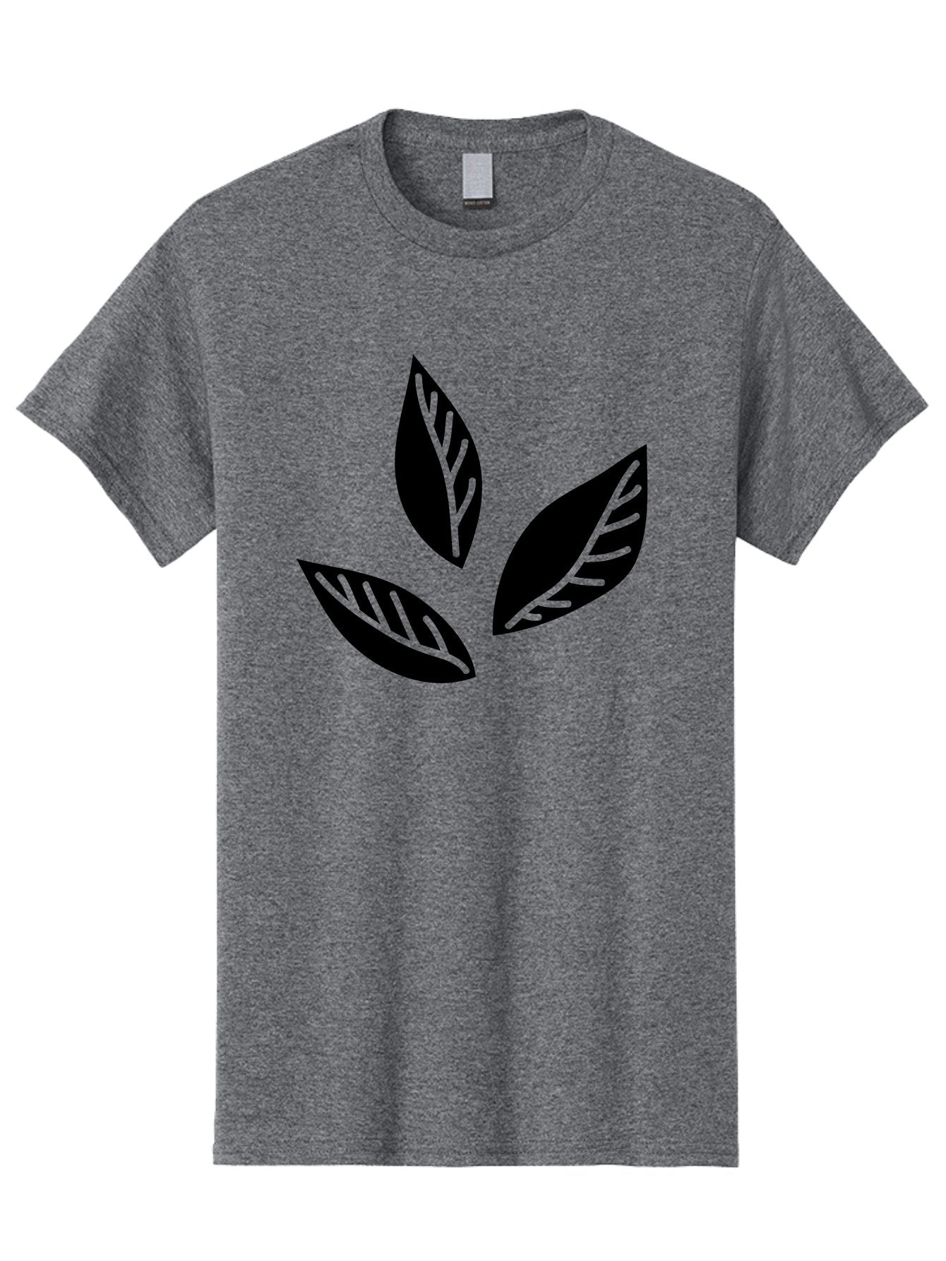 Three-Leaves Men'S Graphic Tee, 100% Cotton, Comfortable Casual Summer Wear, Machine Washable, Three Leaves, Leafy Greens, Cannabis Leaves, Marijuana Leaves, Leaf Design, Minimalist Art, Green And Black, Simple Graphics, Abstract Leaves Aac242 12