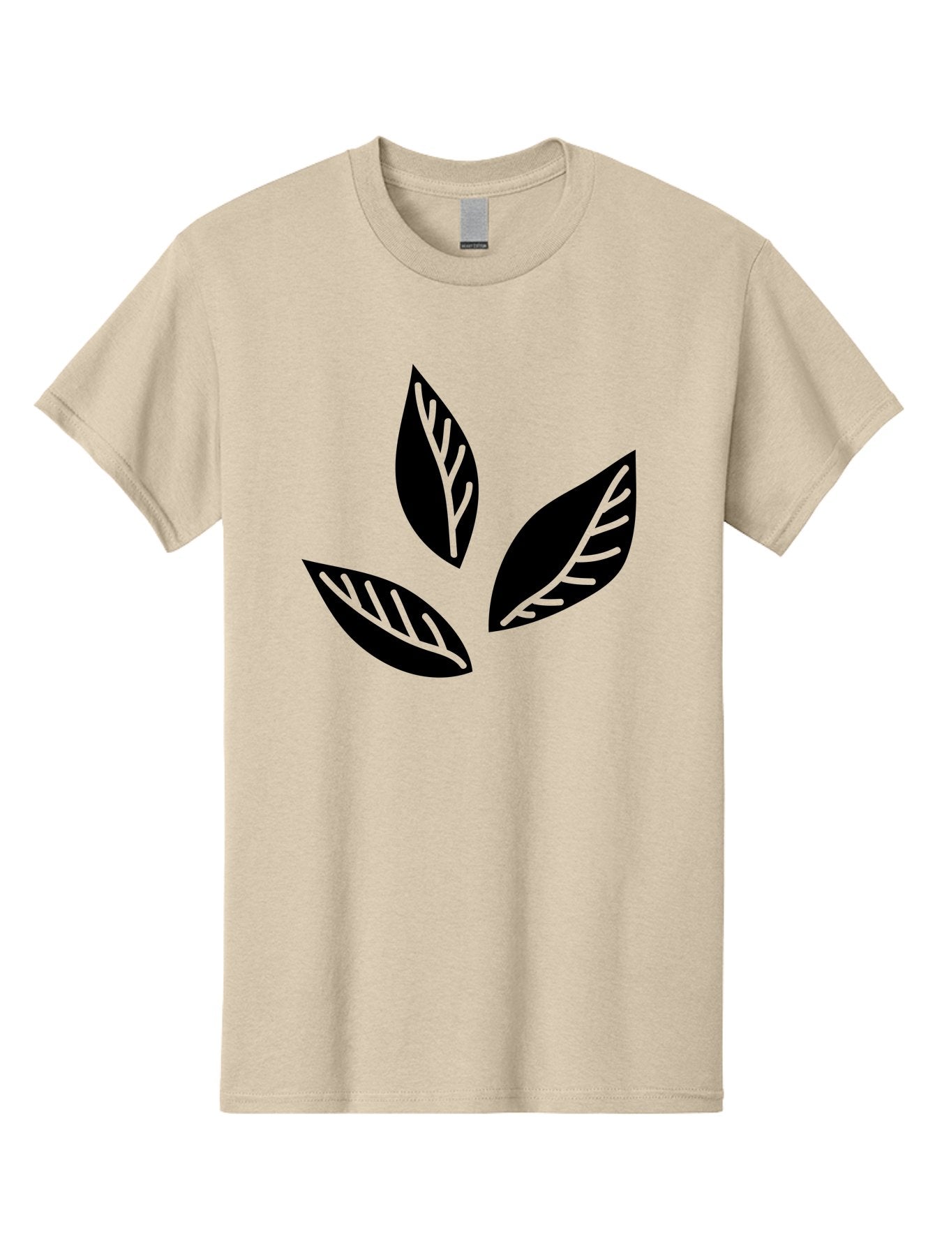 Three-Leaves Men'S Graphic Tee, 100% Cotton, Comfortable Casual Summer Wear, Machine Washable, Three Leaves, Leafy Greens, Cannabis Leaves, Marijuana Leaves, Leaf Design, Minimalist Art, Green And Black, Simple Graphics, Abstract Leaves Aac242