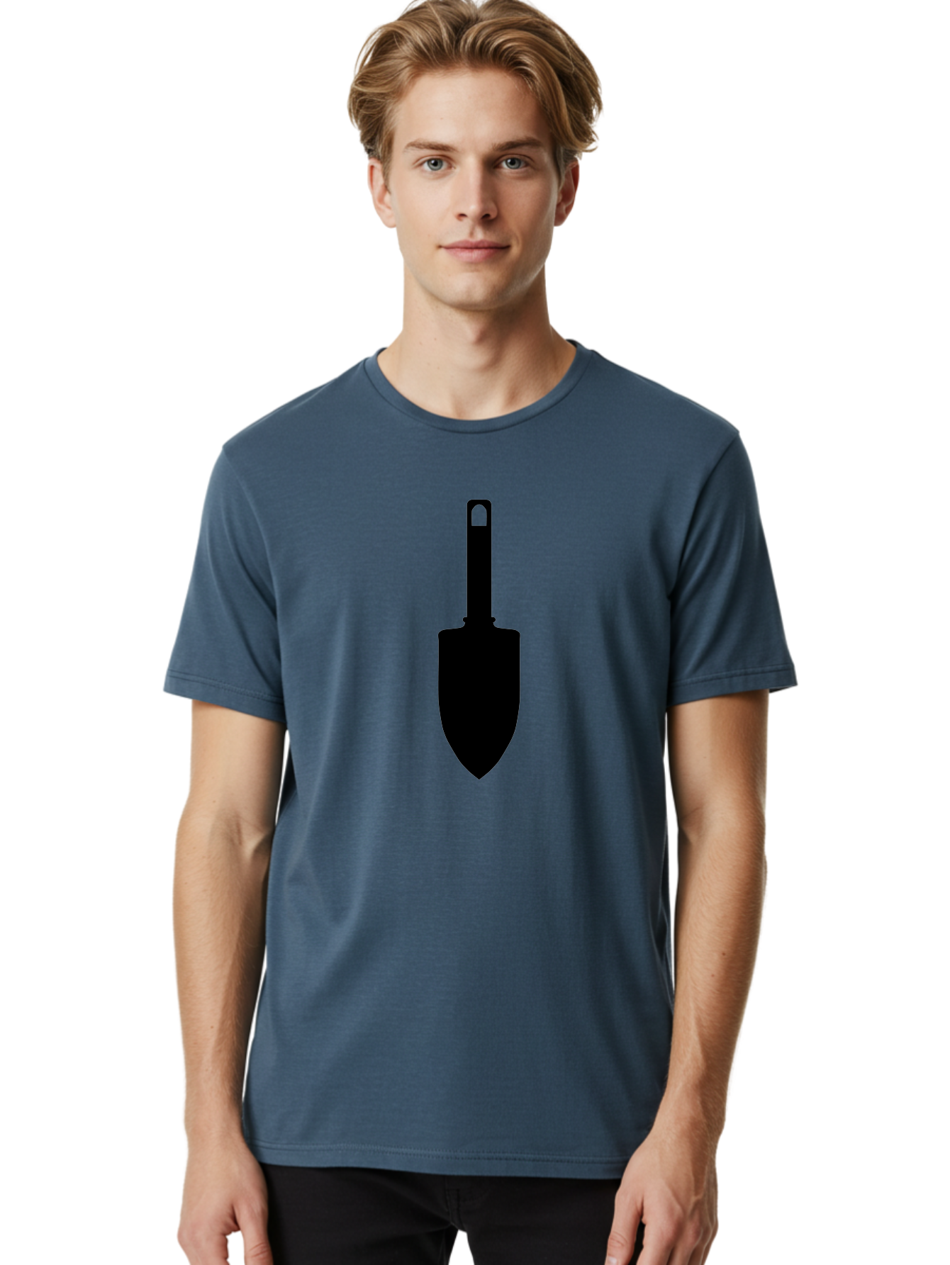 Trowel Men'S Graphic Tee, 100% Cotton, Comfortable Casual Summer Wear, Machine Washable, Gardening Tool, Trowel Silhouette, Digging Equipment, Garden Shovel, Landscaping Icon, Black Silhouette Aac243 30