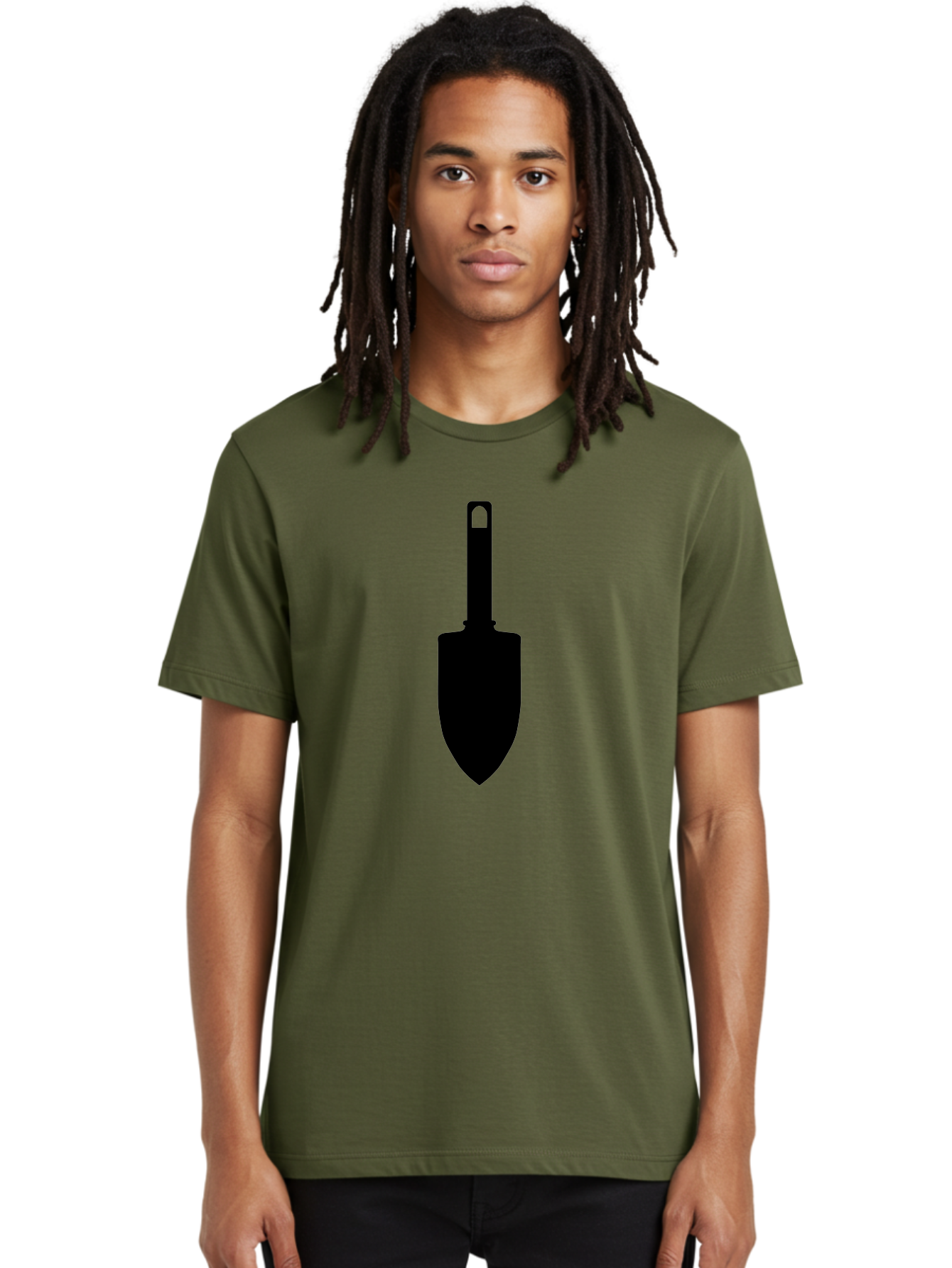 Trowel Men'S Graphic Tee, 100% Cotton, Comfortable Casual Summer Wear, Machine Washable, Gardening Tool, Trowel Silhouette, Digging Equipment, Garden Shovel, Landscaping Icon, Black Silhouette Aac243 8