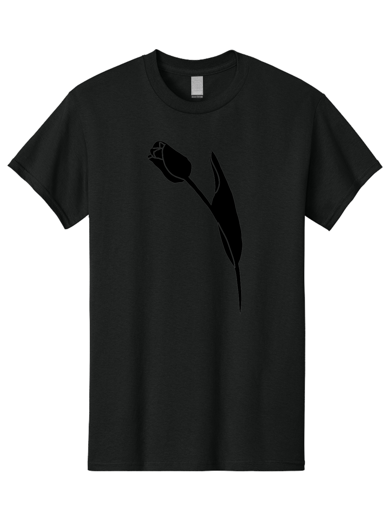 Tulip-Silhouette-1 Men'S Graphic Tee, 100% Cotton, Comfortable Casual Summer Wear, Machine Washable, Tulip Silhouette, Flower Graphic, Minimalist Design, Simple Shapes, Elegant Illustration, Floral Motif, Budding Flower Aac244 5