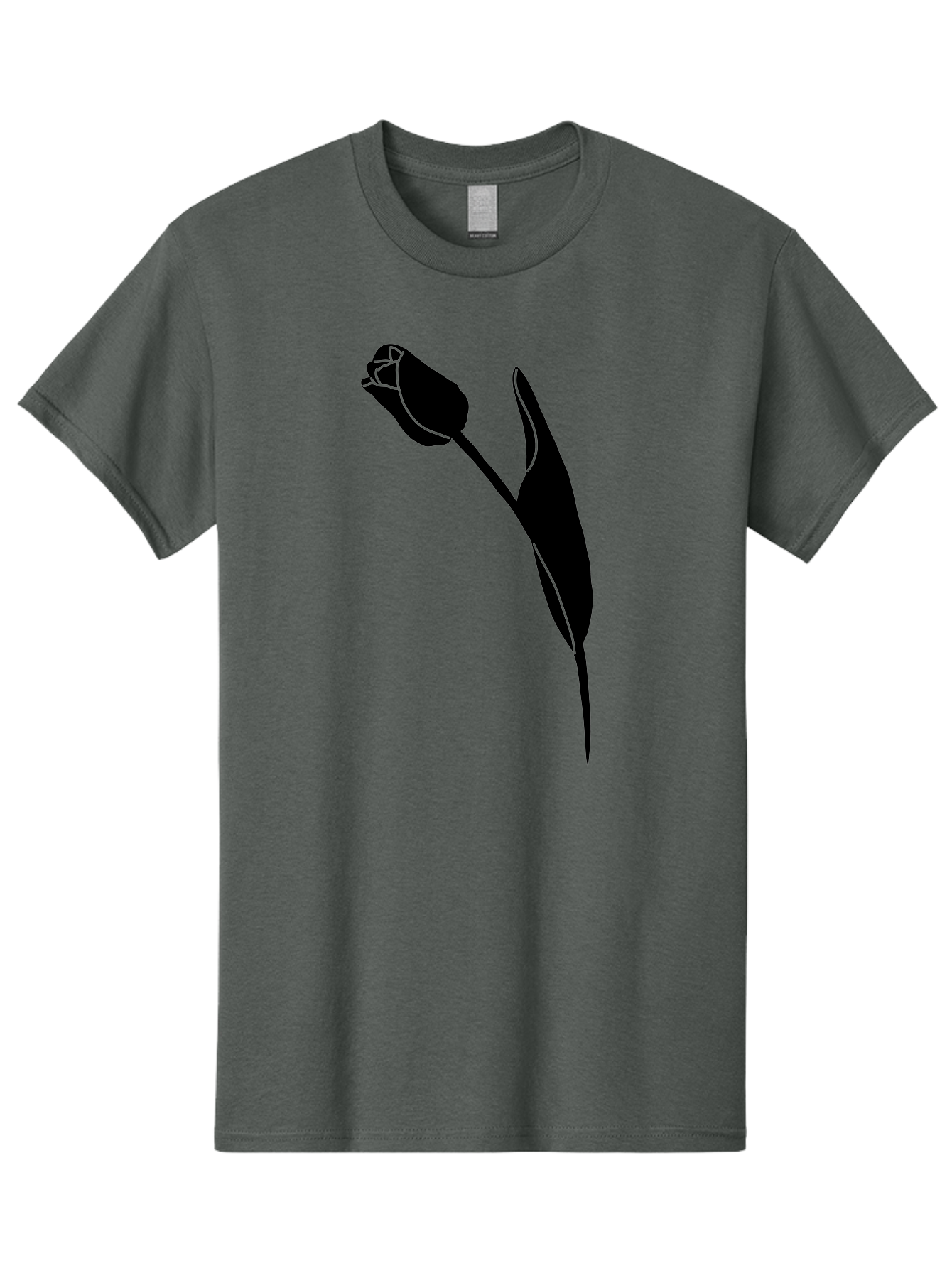 Tulip-Silhouette-1 Men'S Graphic Tee, 100% Cotton, Comfortable Casual Summer Wear, Machine Washable, Tulip Silhouette, Flower Graphic, Minimalist Design, Simple Shapes, Elegant Illustration, Floral Motif, Budding Flower Aac244 15