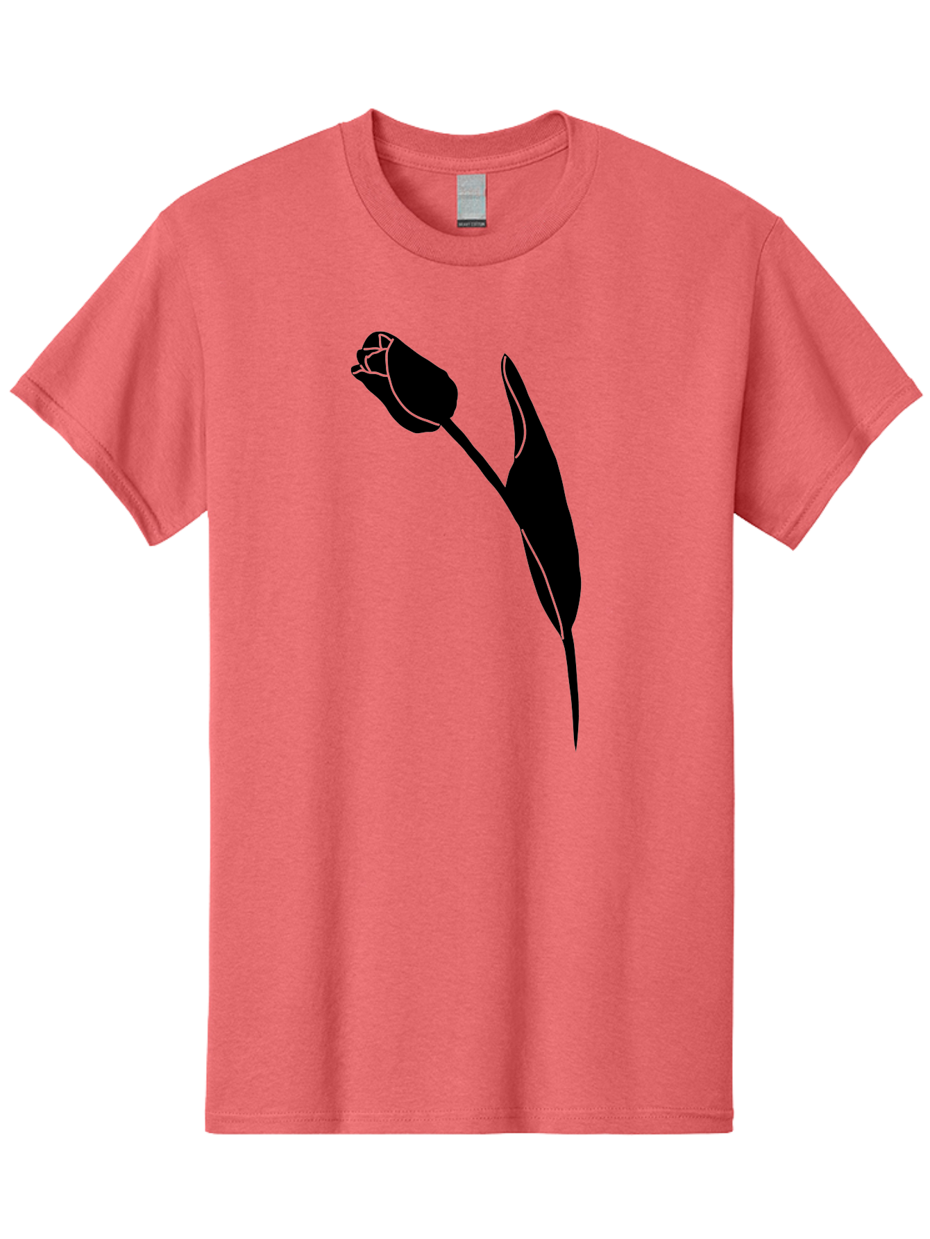 Tulip-Silhouette-1 Men'S Graphic Tee, 100% Cotton, Comfortable Casual Summer Wear, Machine Washable, Tulip Silhouette, Flower Graphic, Minimalist Design, Simple Shapes, Elegant Illustration, Floral Motif, Budding Flower Aac244 27