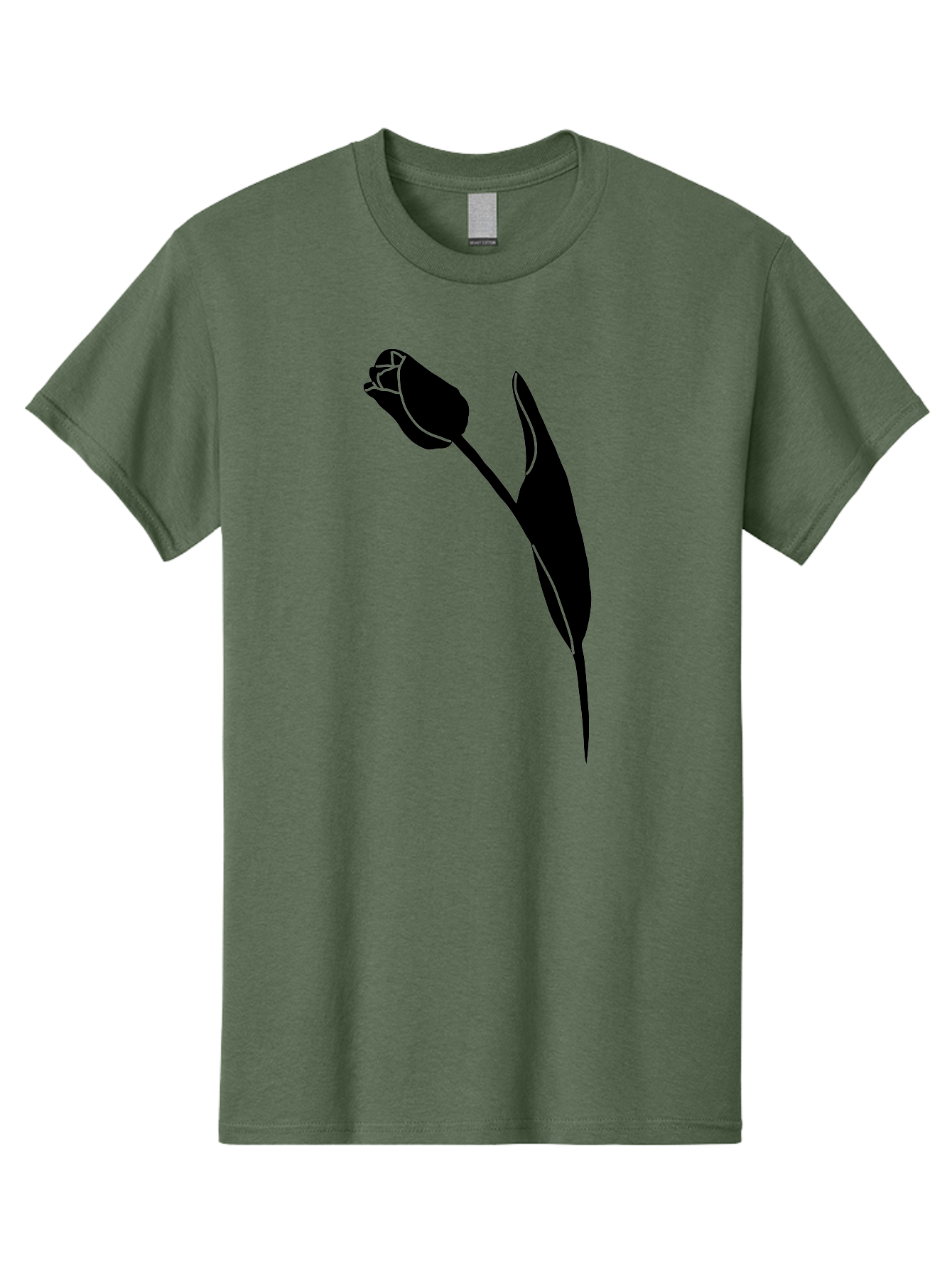 Tulip-Silhouette-1 Men'S Graphic Tee, 100% Cotton, Comfortable Casual Summer Wear, Machine Washable, Tulip Silhouette, Flower Graphic, Minimalist Design, Simple Shapes, Elegant Illustration, Floral Motif, Budding Flower Aac244 29