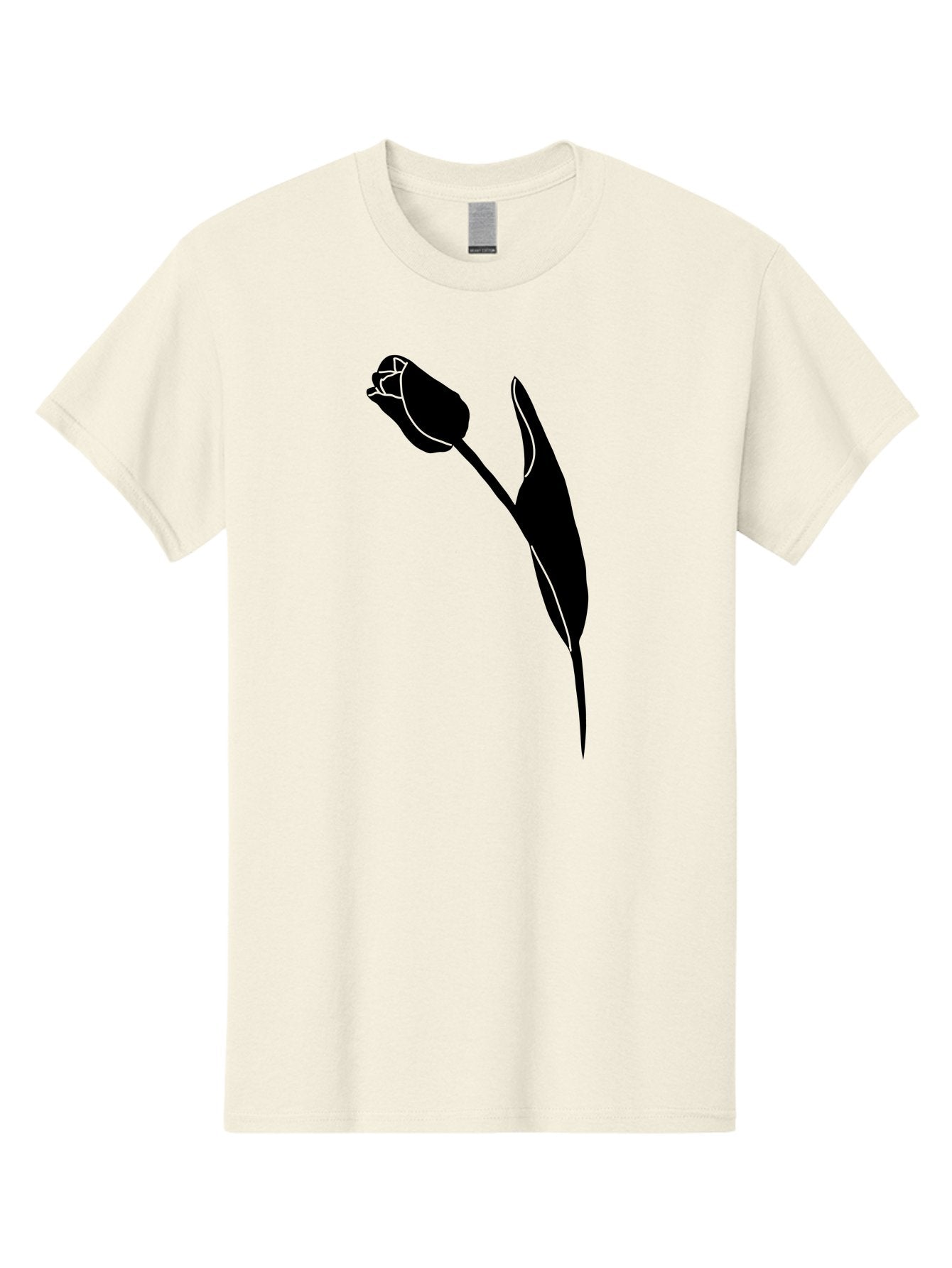 Tulip-Silhouette-1 Men'S Graphic Tee, 100% Cotton, Comfortable Casual Summer Wear, Machine Washable, Tulip Silhouette, Flower Graphic, Minimalist Design, Simple Shapes, Elegant Illustration, Floral Motif, Budding Flower Aac244 6