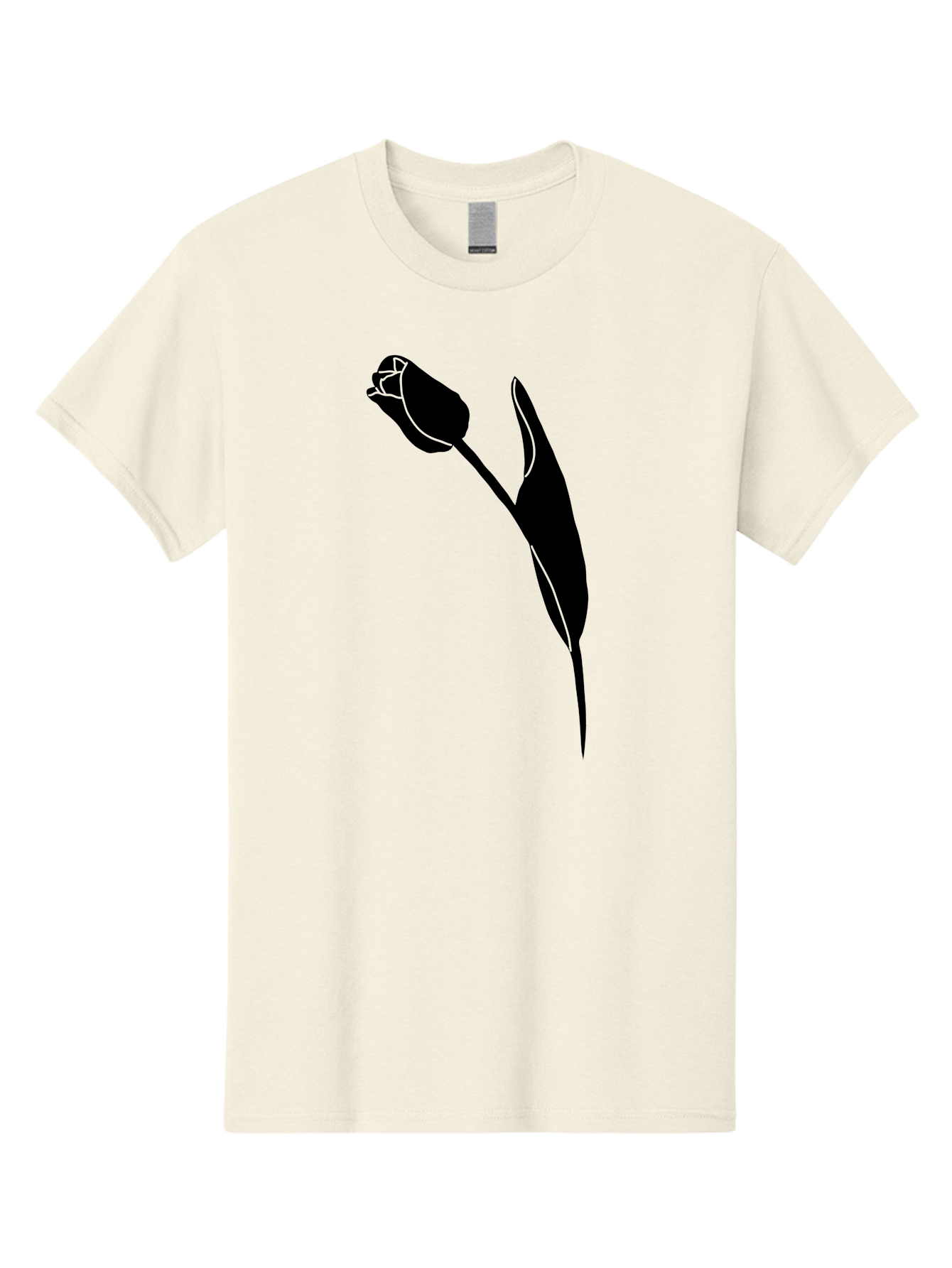 Tulip-Silhouette-1 Men'S Graphic Tee, 100% Cotton, Comfortable Casual Summer Wear, Machine Washable, Tulip Silhouette, Flower Graphic, Minimalist Design, Simple Shapes, Elegant Illustration, Floral Motif, Budding Flower Aac244 13