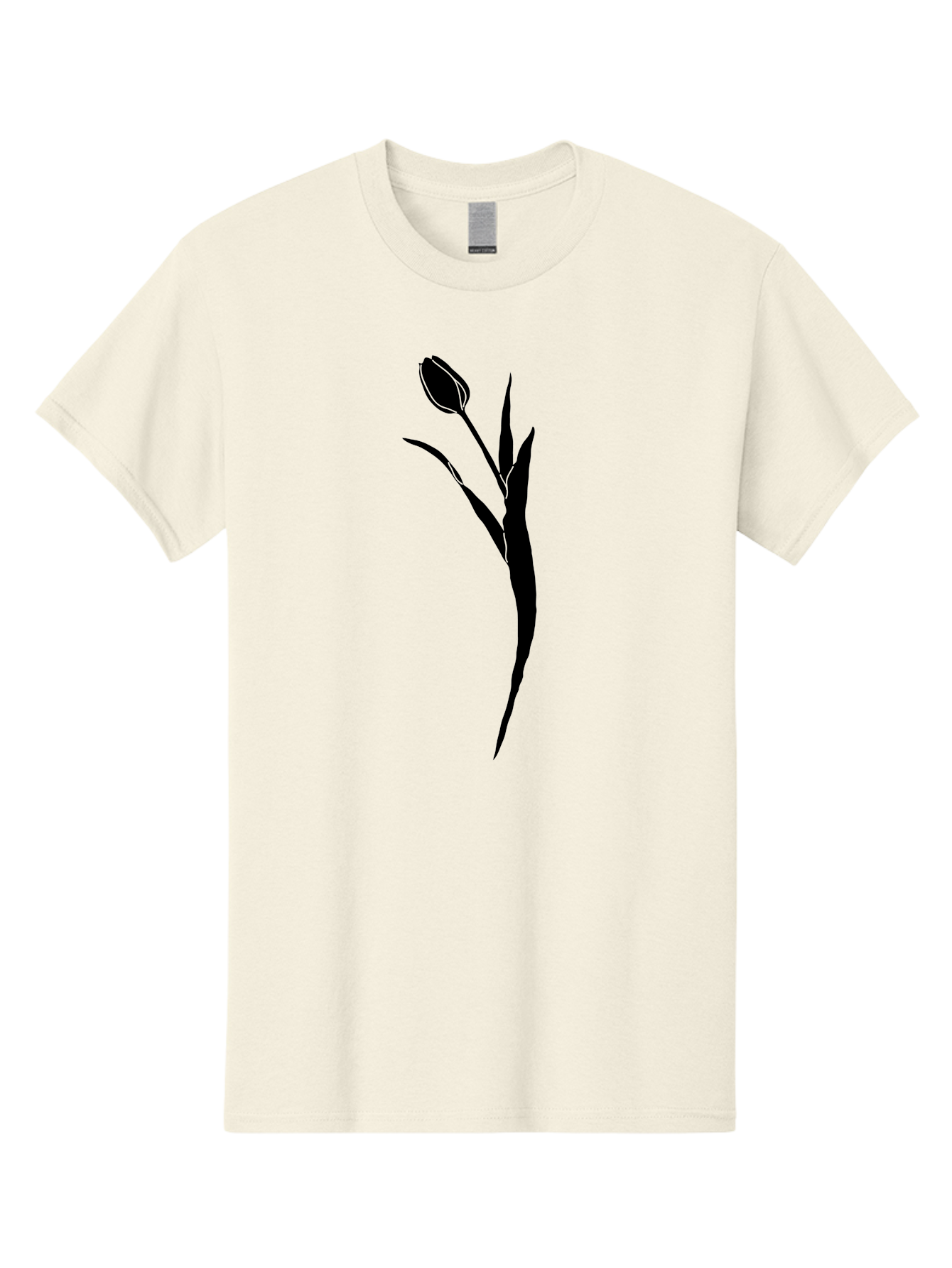 Tulip Men'S Graphic Tee, 100% Cotton, Comfortable Casual Summer Wear, Machine Washable, Tulip Silhouette, Black Flower, Minimalist Design, Simple Graphics, Floral Motif, Elegant Shape, Closed Bloom, Botanical Illustration Aac246 17