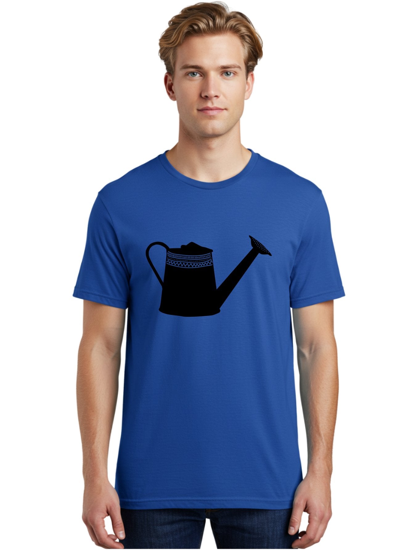 Watering-Can Men'S Graphic Tee, 100% Cotton, Comfortable Casual Summer Wear, Machine Washable, Watering Can, Gardening Tools, Nursery Equipment, Decorative Patterns, Geometric Designs, Garden Care, Plant Watering Aac248 19