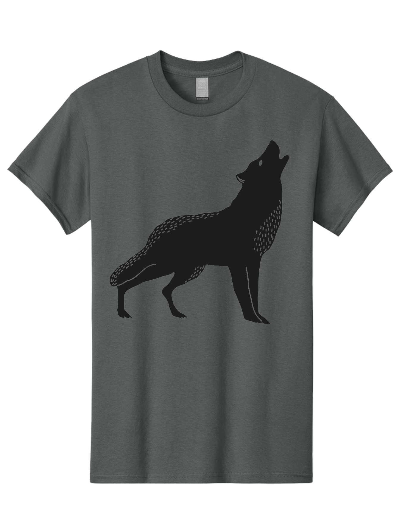 Wolf-Silhouette Men'S Graphic Tee, 100% Cotton, Comfortable Casual Summer Wear, Machine Washable, Wolf Silhouette, Howling At The Moon, Wildlife Art, Animal Graphics, Wild Animal, Abstract Design Aac249 3
