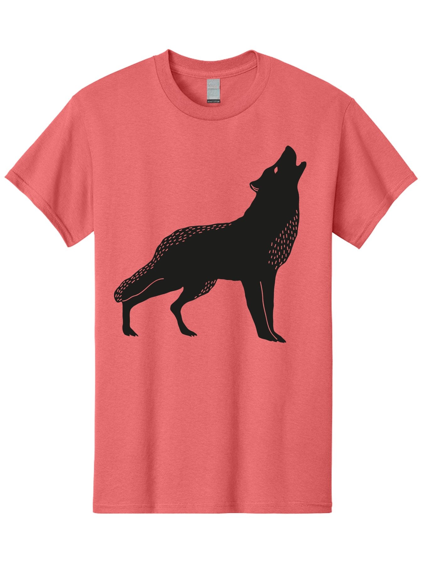 Wolf-Silhouette Men'S Graphic Tee, 100% Cotton, Comfortable Casual Summer Wear, Machine Washable, Wolf Silhouette, Howling At The Moon, Wildlife Art, Animal Graphics, Wild Animal, Abstract Design Aac249 13