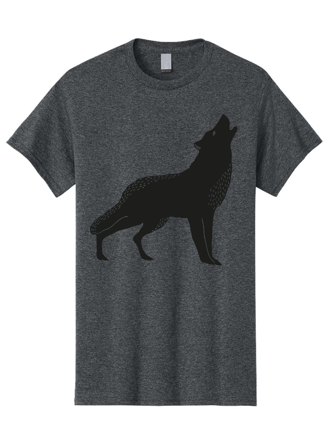 Wolf-Silhouette Men'S Graphic Tee, 100% Cotton, Comfortable Casual Summer Wear, Machine Washable, Wolf Silhouette, Howling At The Moon, Wildlife Art, Animal Graphics, Wild Animal, Abstract Design Aac249