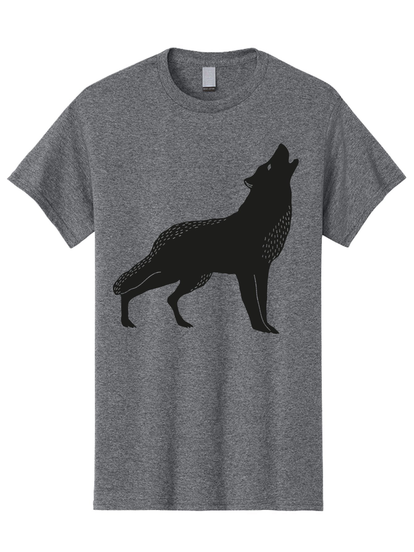 Wolf-Silhouette Men'S Graphic Tee, 100% Cotton, Comfortable Casual Summer Wear, Machine Washable, Wolf Silhouette, Howling At The Moon, Wildlife Art, Animal Graphics, Wild Animal, Abstract Design Aac249 7