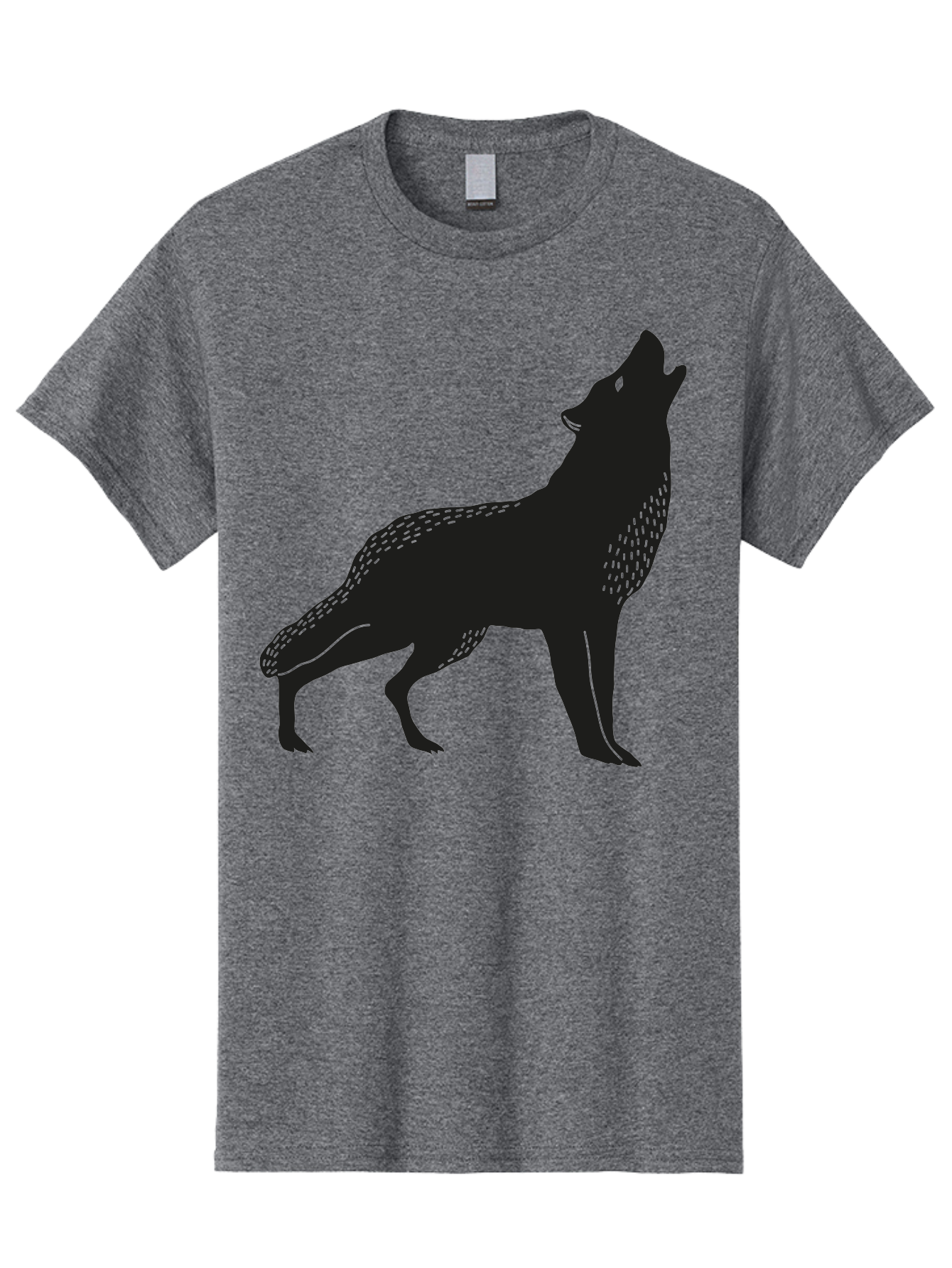 Wolf-Silhouette Men'S Graphic Tee, 100% Cotton, Comfortable Casual Summer Wear, Machine Washable, Wolf Silhouette, Howling At The Moon, Wildlife Art, Animal Graphics, Wild Animal, Abstract Design Aac249 25