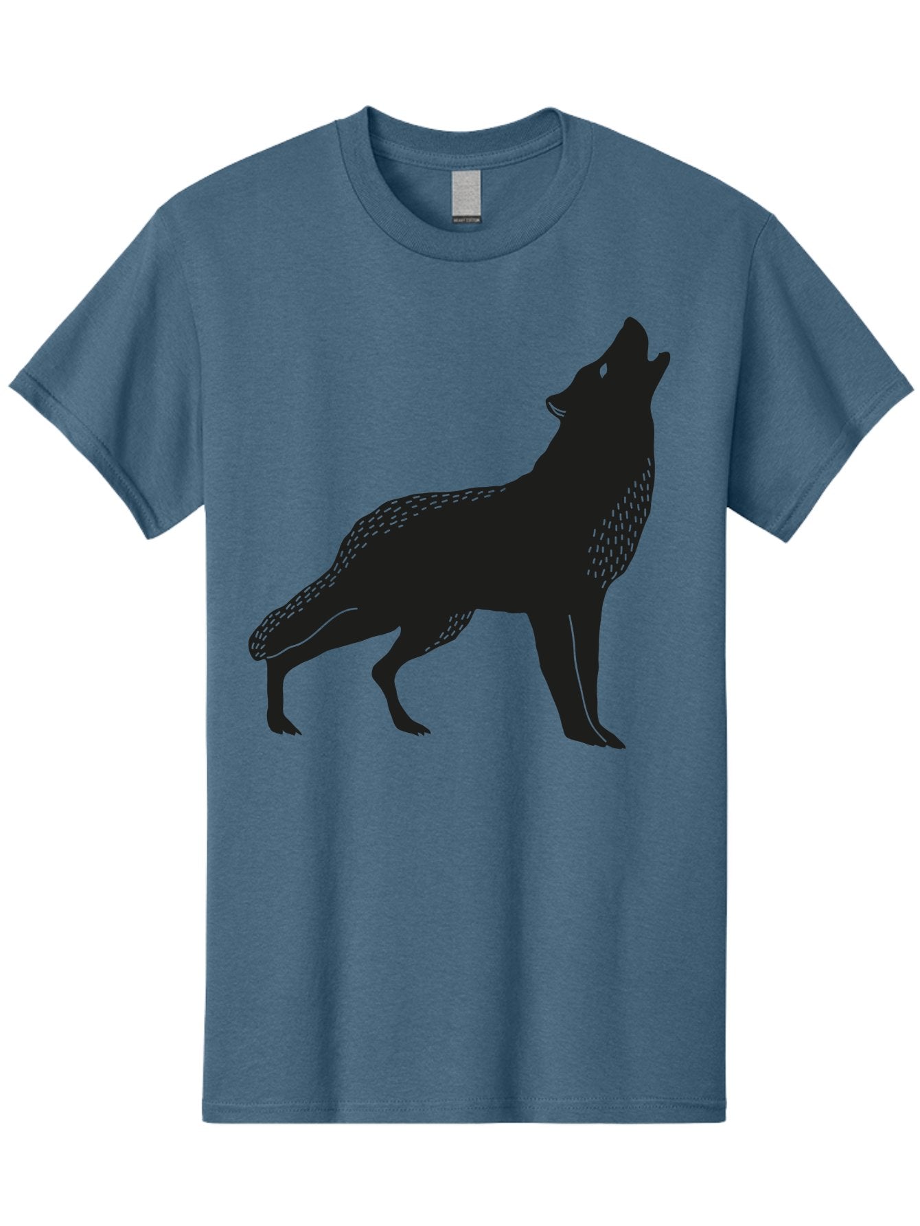 Wolf-Silhouette Men'S Graphic Tee, 100% Cotton, Comfortable Casual Summer Wear, Machine Washable, Wolf Silhouette, Howling At The Moon, Wildlife Art, Animal Graphics, Wild Animal, Abstract Design Aac249 11
