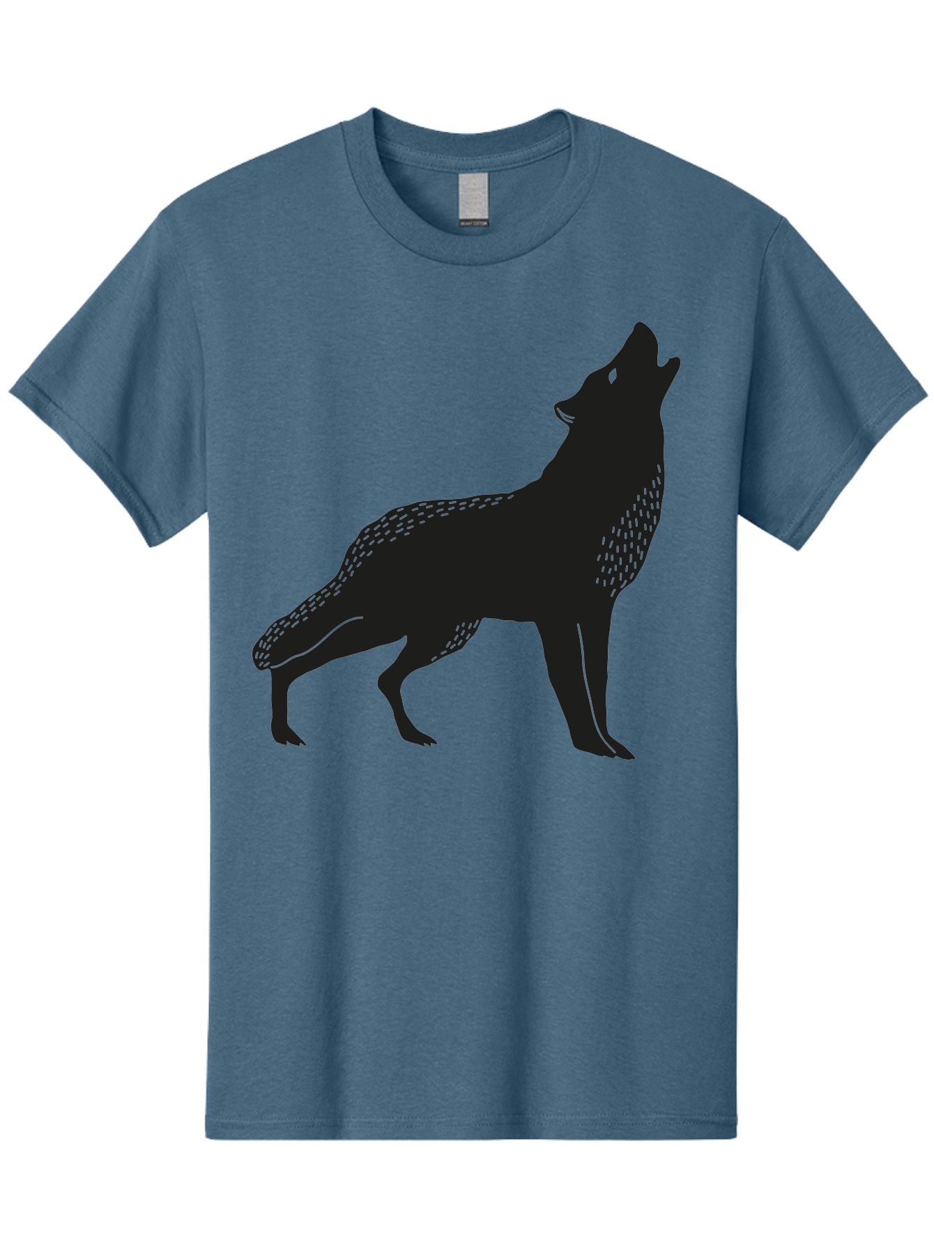Wolf-Silhouette Men'S Graphic Tee, 100% Cotton, Comfortable Casual Summer Wear, Machine Washable, Wolf Silhouette, Howling At The Moon, Wildlife Art, Animal Graphics, Wild Animal, Abstract Design Aac249 7