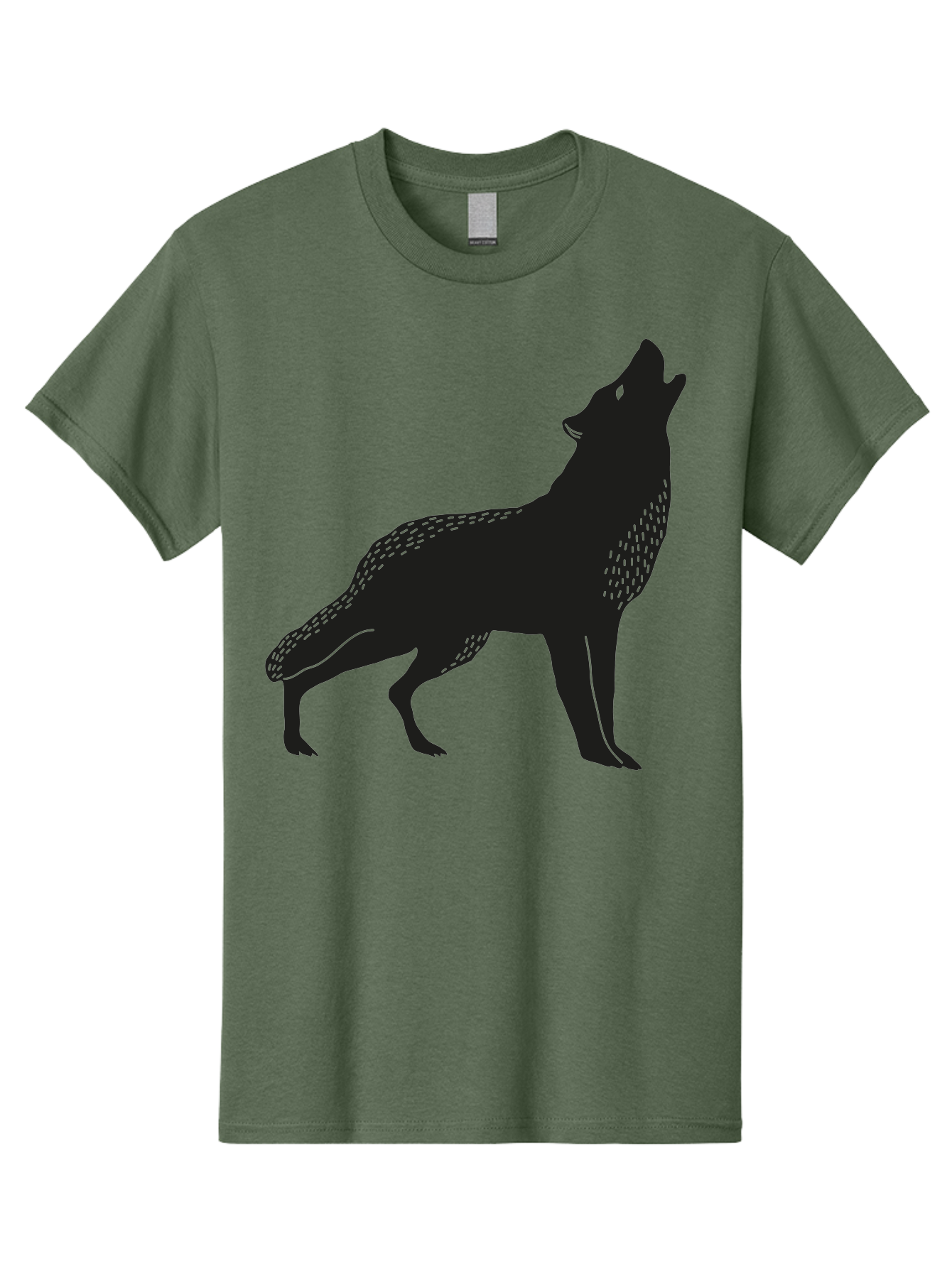 Wolf-Silhouette Men'S Graphic Tee, 100% Cotton, Comfortable Casual Summer Wear, Machine Washable, Wolf Silhouette, Howling At The Moon, Wildlife Art, Animal Graphics, Wild Animal, Abstract Design Aac249 27