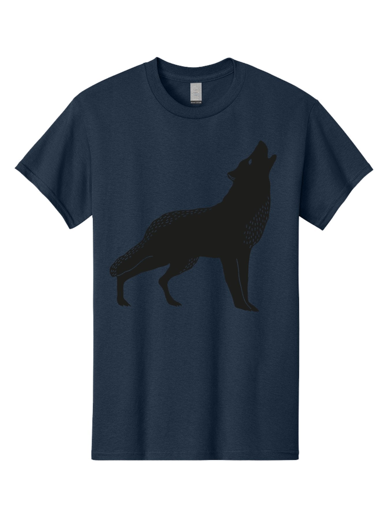 Wolf-Silhouette Men'S Graphic Tee, 100% Cotton, Comfortable Casual Summer Wear, Machine Washable, Wolf Silhouette, Howling At The Moon, Wildlife Art, Animal Graphics, Wild Animal, Abstract Design Aac249 3