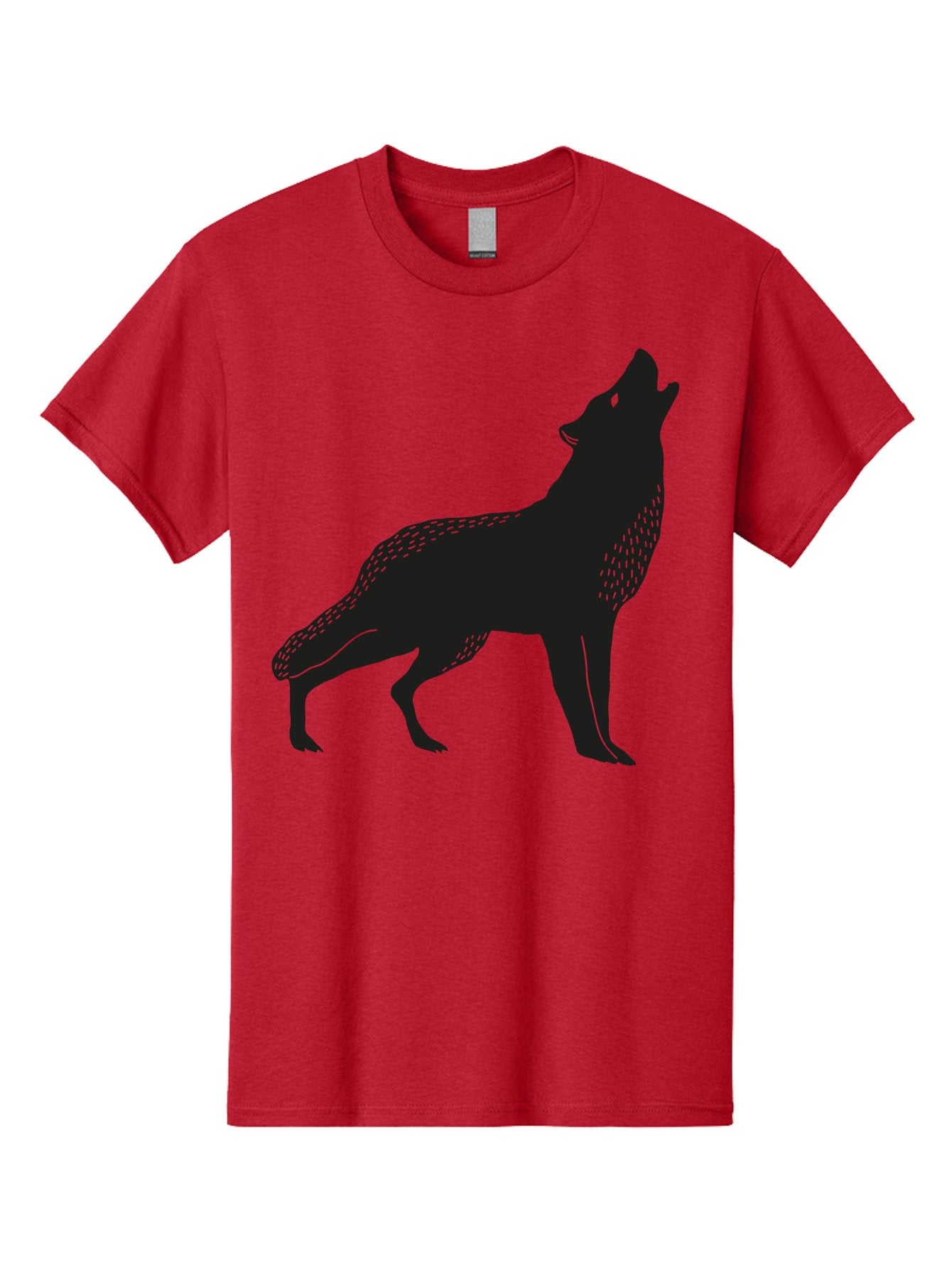 Wolf-Silhouette Men'S Graphic Tee, 100% Cotton, Comfortable Casual Summer Wear, Machine Washable, Wolf Silhouette, Howling At The Moon, Wildlife Art, Animal Graphics, Wild Animal, Abstract Design Aac249 9