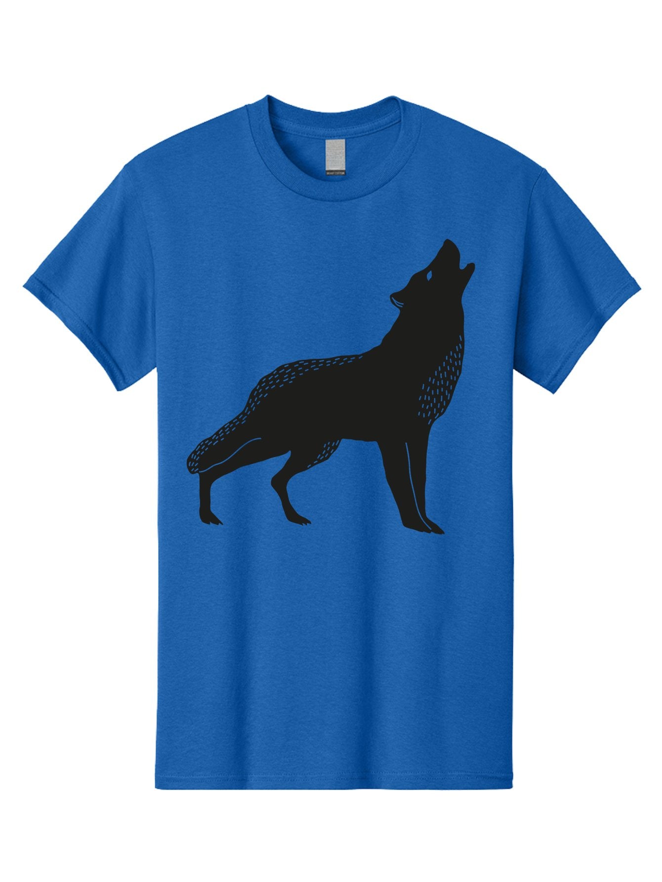 Wolf-Silhouette Men'S Graphic Tee, 100% Cotton, Comfortable Casual Summer Wear, Machine Washable, Wolf Silhouette, Howling At The Moon, Wildlife Art, Animal Graphics, Wild Animal, Abstract Design Aac249 5