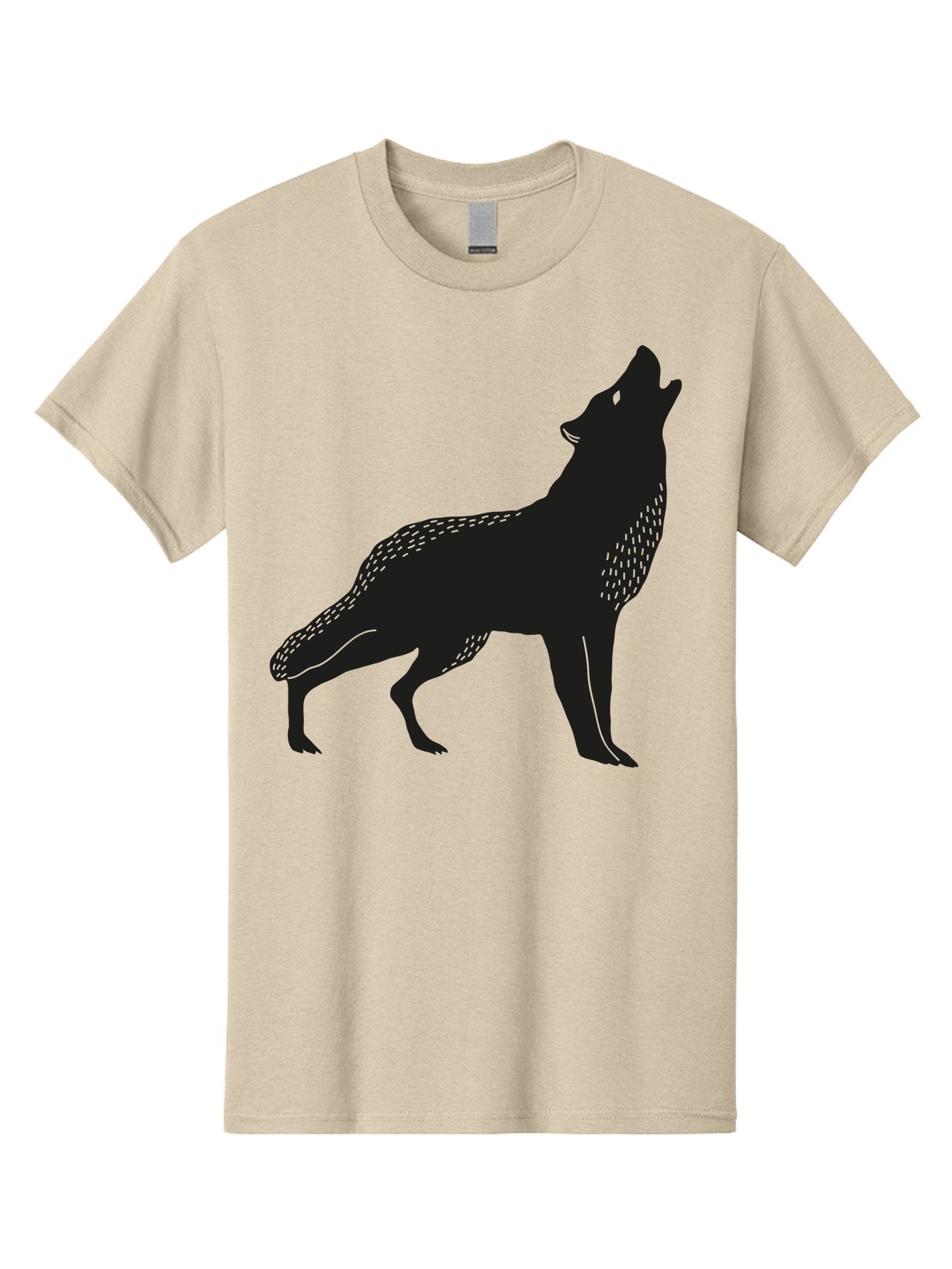 Wolf-Silhouette Men'S Graphic Tee, 100% Cotton, Comfortable Casual Summer Wear, Machine Washable, Wolf Silhouette, Howling At The Moon, Wildlife Art, Animal Graphics, Wild Animal, Abstract Design Aac249 6