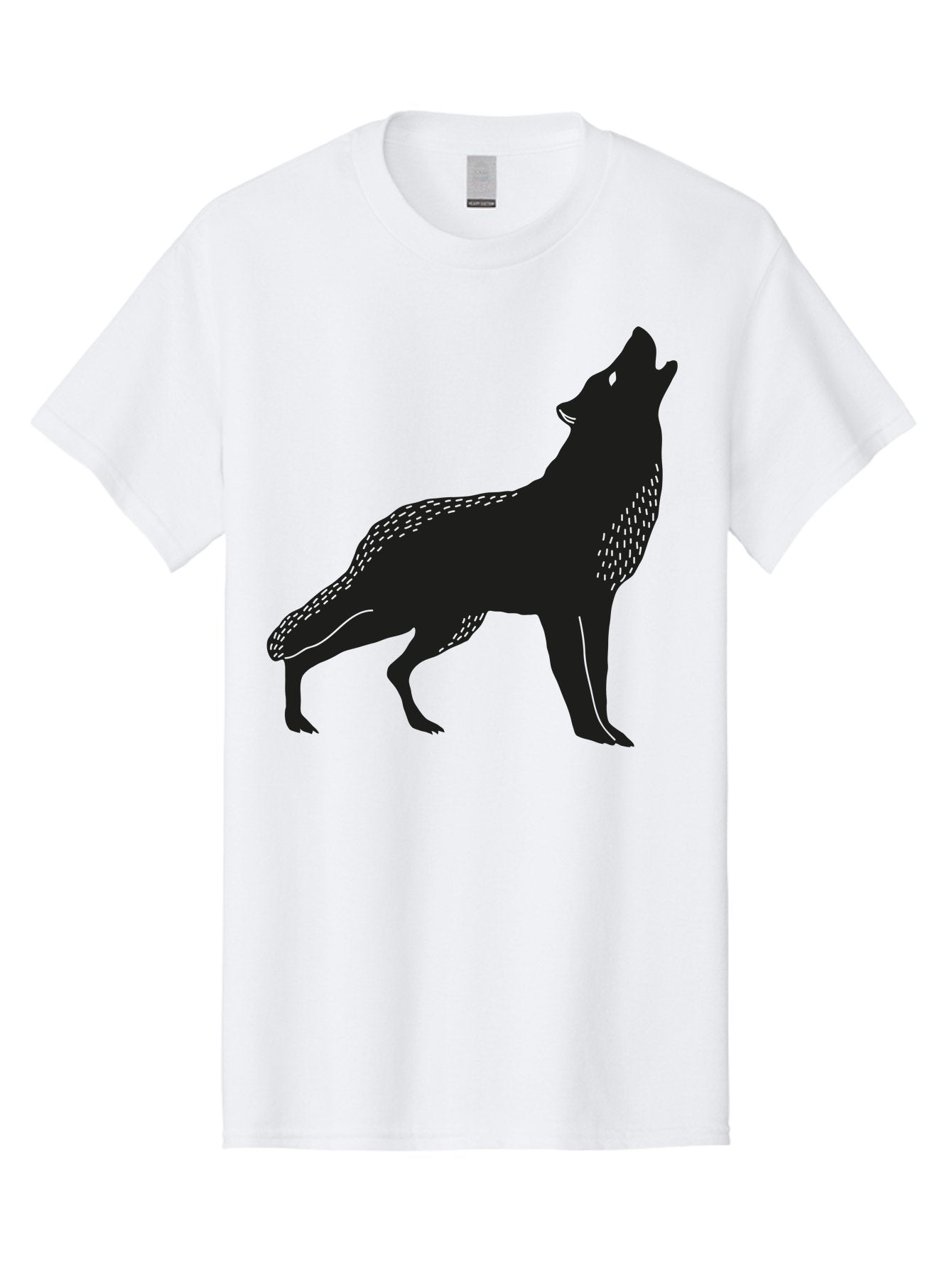 Wolf-Silhouette Men'S Graphic Tee, 100% Cotton, Comfortable Casual Summer Wear, Machine Washable, Wolf Silhouette, Howling At The Moon, Wildlife Art, Animal Graphics, Wild Animal, Abstract Design Aac249 12
