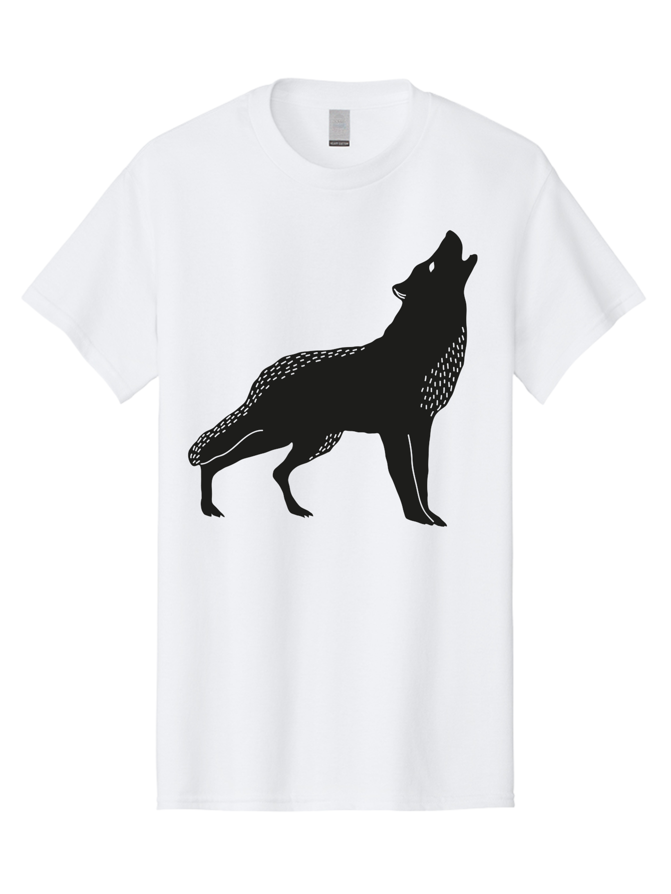 Wolf-Silhouette Men'S Graphic Tee, 100% Cotton, Comfortable Casual Summer Wear, Machine Washable, Wolf Silhouette, Howling At The Moon, Wildlife Art, Animal Graphics, Wild Animal, Abstract Design Aac249 5