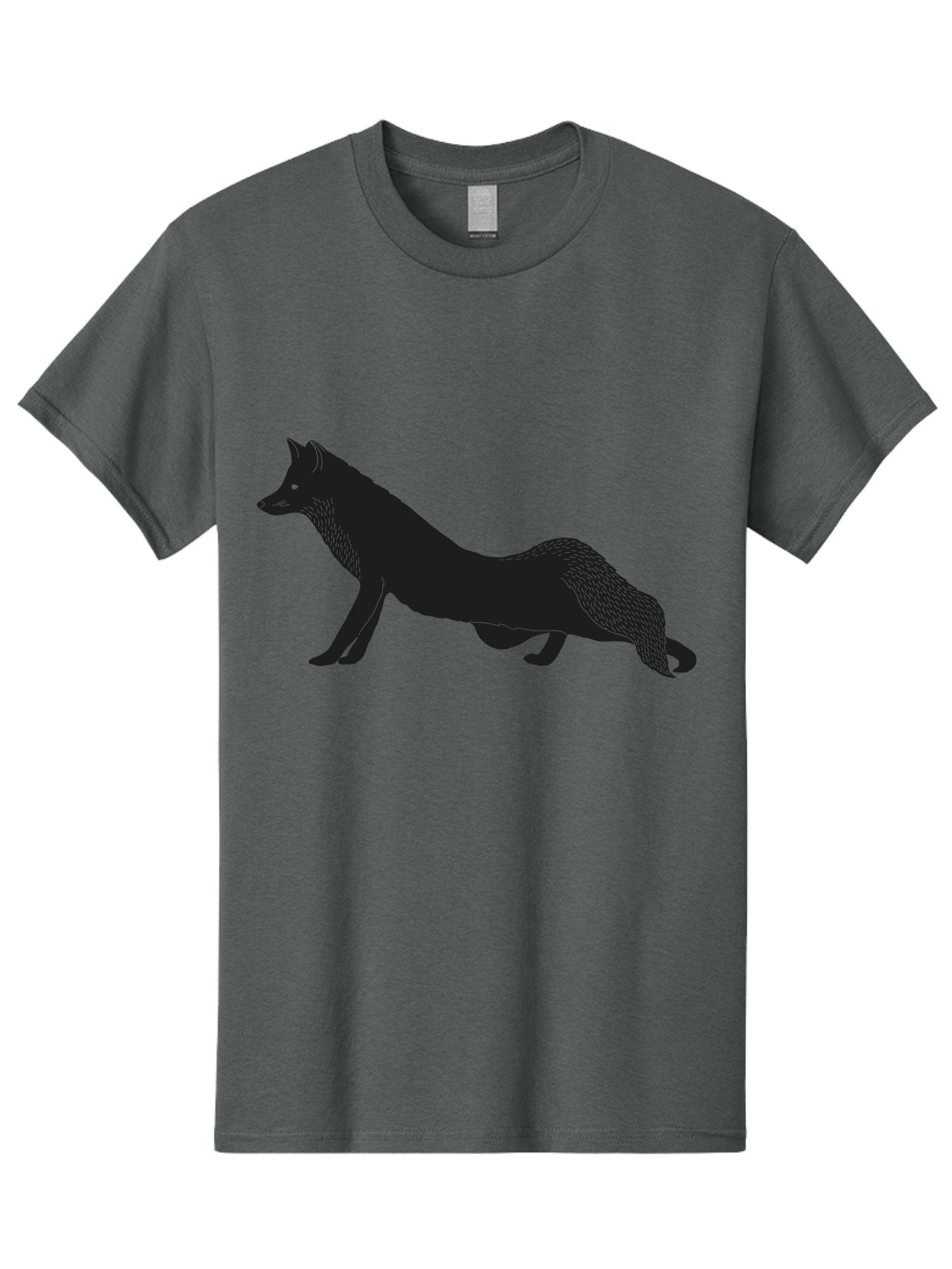 Wolf Men'S Graphic Tee, 100% Cotton, Comfortable Casual Summer Wear, Machine Washable, Black Fox Silhouette, Wild Animal, Wildlife, Nature, Furry Creature, Forest Dweller, Sharp Features, Minimalist Design Aac250 10