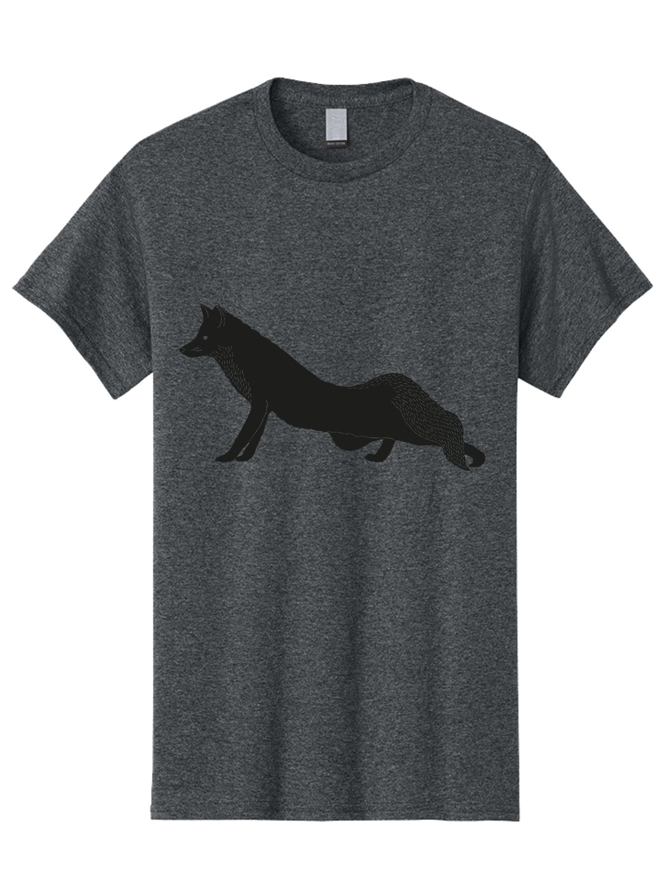 Wolf Men'S Graphic Tee, 100% Cotton, Comfortable Casual Summer Wear, Machine Washable, Black Fox Silhouette, Wild Animal, Wildlife, Nature, Furry Creature, Forest Dweller, Sharp Features, Minimalist Design Aac250 12