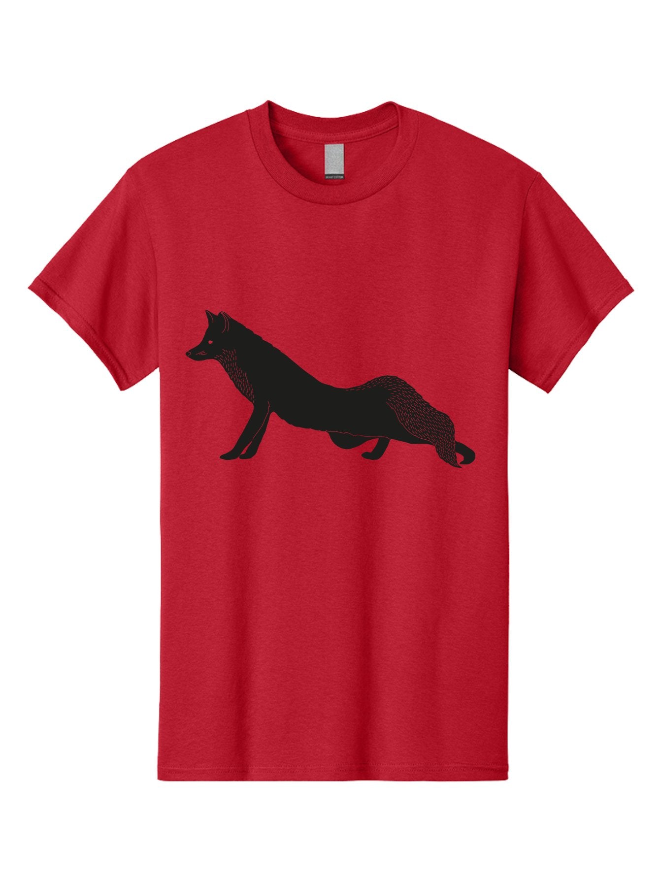 Wolf Men'S Graphic Tee, 100% Cotton, Comfortable Casual Summer Wear, Machine Washable, Black Fox Silhouette, Wild Animal, Wildlife, Nature, Furry Creature, Forest Dweller, Sharp Features, Minimalist Design Aac250 8