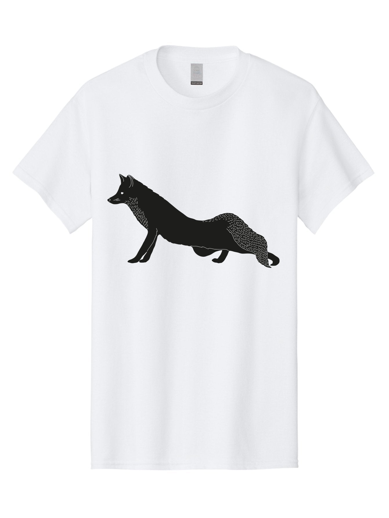 Wolf Men'S Graphic Tee, 100% Cotton, Comfortable Casual Summer Wear, Machine Washable, Black Fox Silhouette, Wild Animal, Wildlife, Nature, Furry Creature, Forest Dweller, Sharp Features, Minimalist Design Aac250 9