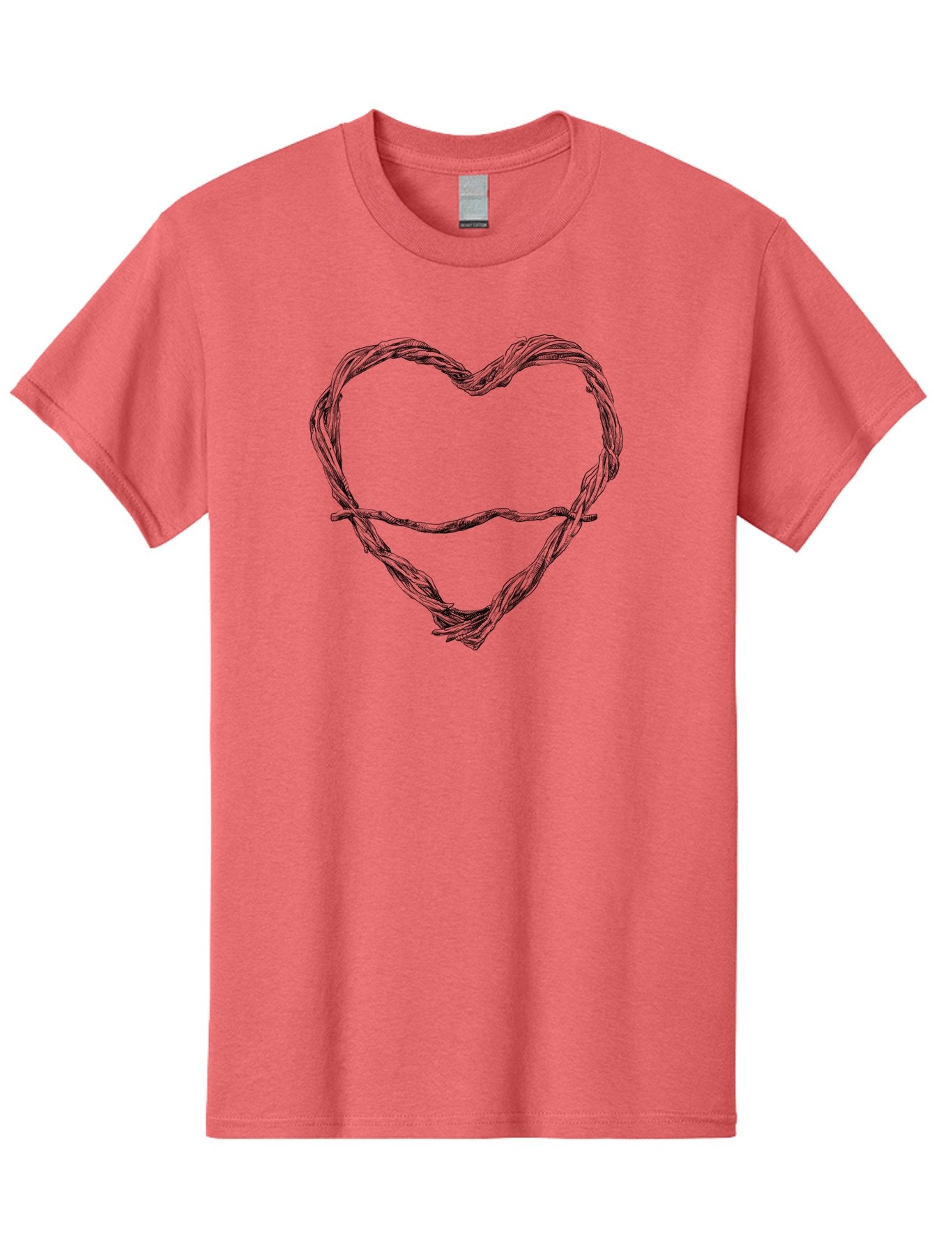 Barbed-Wire-Heart Men'S Graphic Tee, 100% Cotton, Comfortable Casual Summer Wear, Machine Washable, Barbed Wire, Heart Shape, Twisted Metal, Symbolic Representation, Emotional Expression, Protest Art, Social Commentary, Edgy Design, Aac251 15