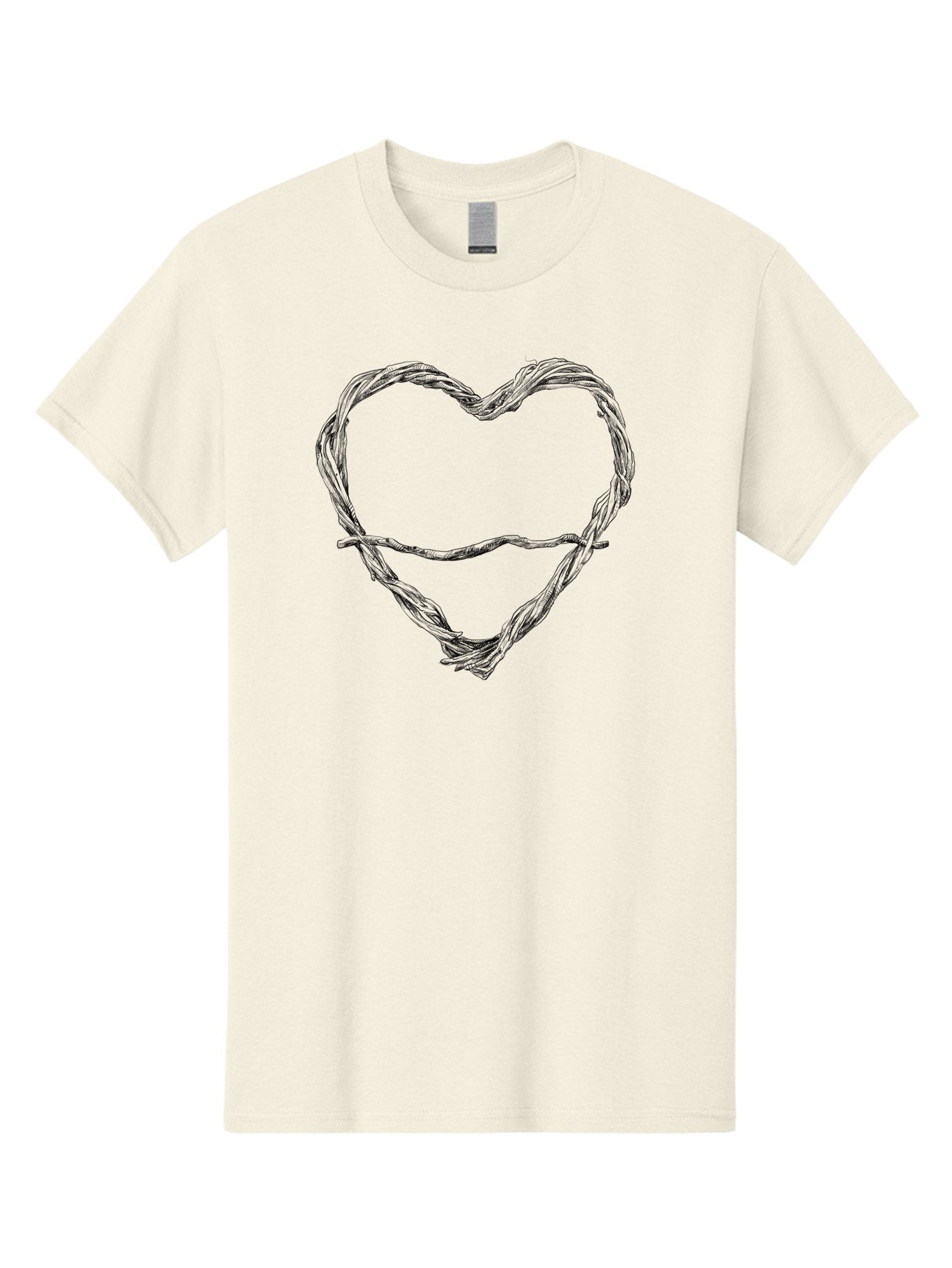 Barbed-Wire-Heart Men'S Graphic Tee, 100% Cotton, Comfortable Casual Summer Wear, Machine Washable, Barbed Wire, Heart Shape, Twisted Metal, Symbolic Representation, Emotional Expression, Protest Art, Social Commentary, Edgy Design, Aac251 7