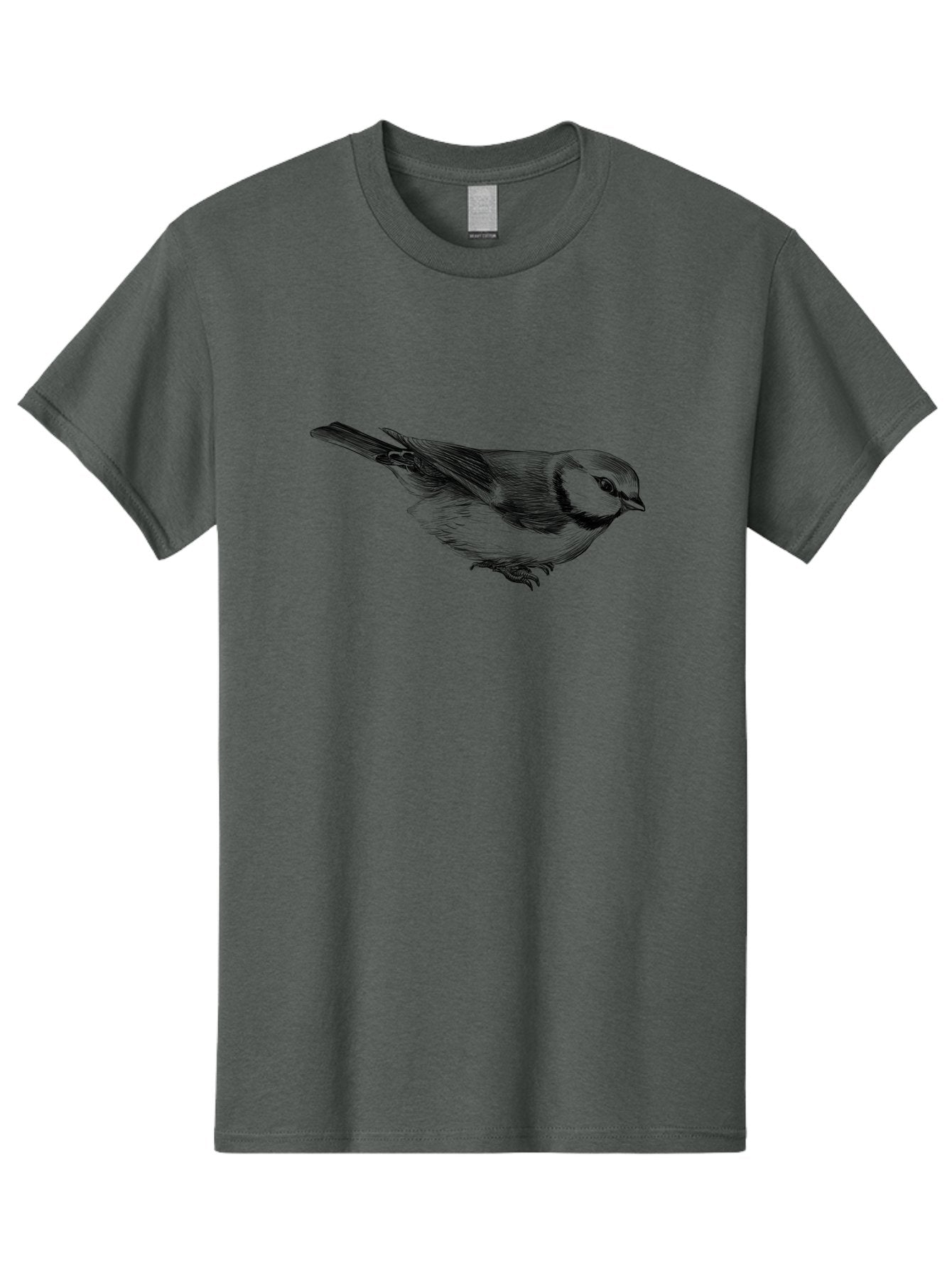 Chickadee Men'S Graphic Tee, 100% Cotton, Comfortable Casual Summer Wear, Machine Washable, Black-Capped Chickadee, Bird Illustration, Sketch Art, Wildlife Artwork, Birdwatching, Nature Lover, Ornithology, Detailed Drawing, Bird Species, Aac255 3